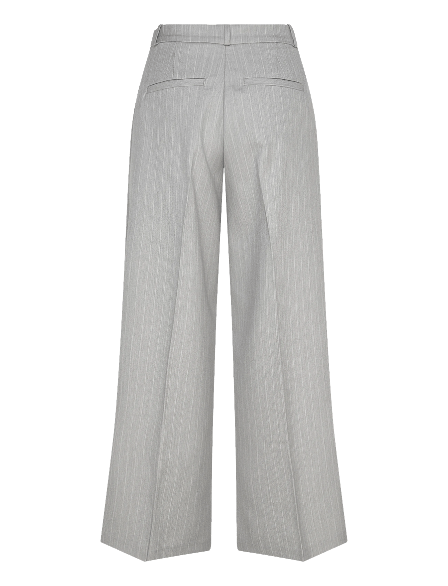Monki - High Waisted Wide Leg Twill Trousers - tailored trousers - grey melange dusty light - 1