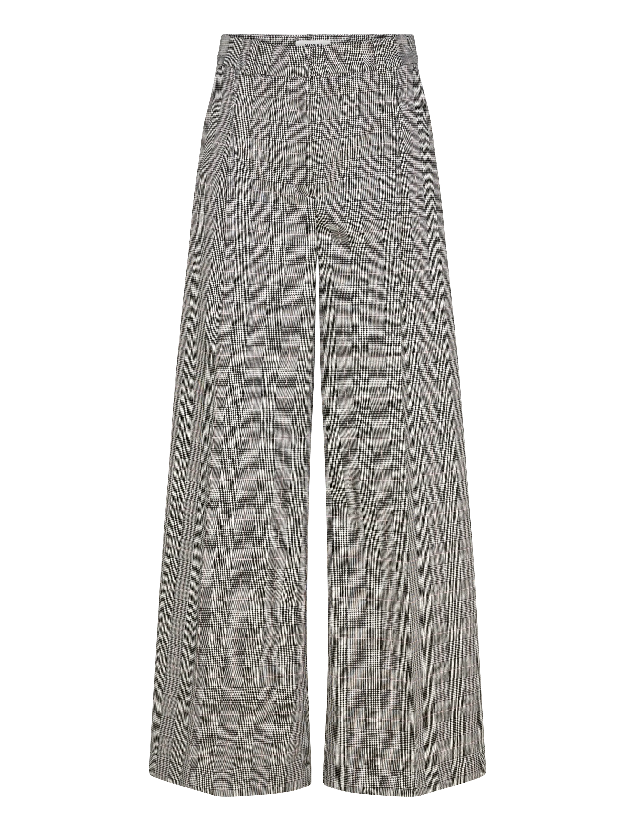 Monki High Waisted Wide Leg Suiting Trousers - Hosen - BLACK DARK / grey