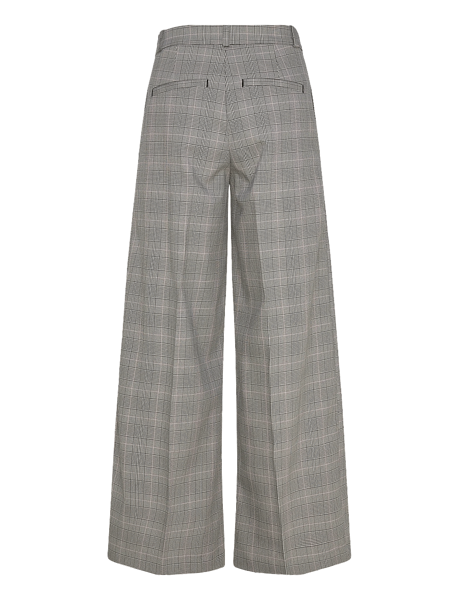 Monki - High Waisted Wide Leg Twill Trousers - anzugshosen - black dark - 1
