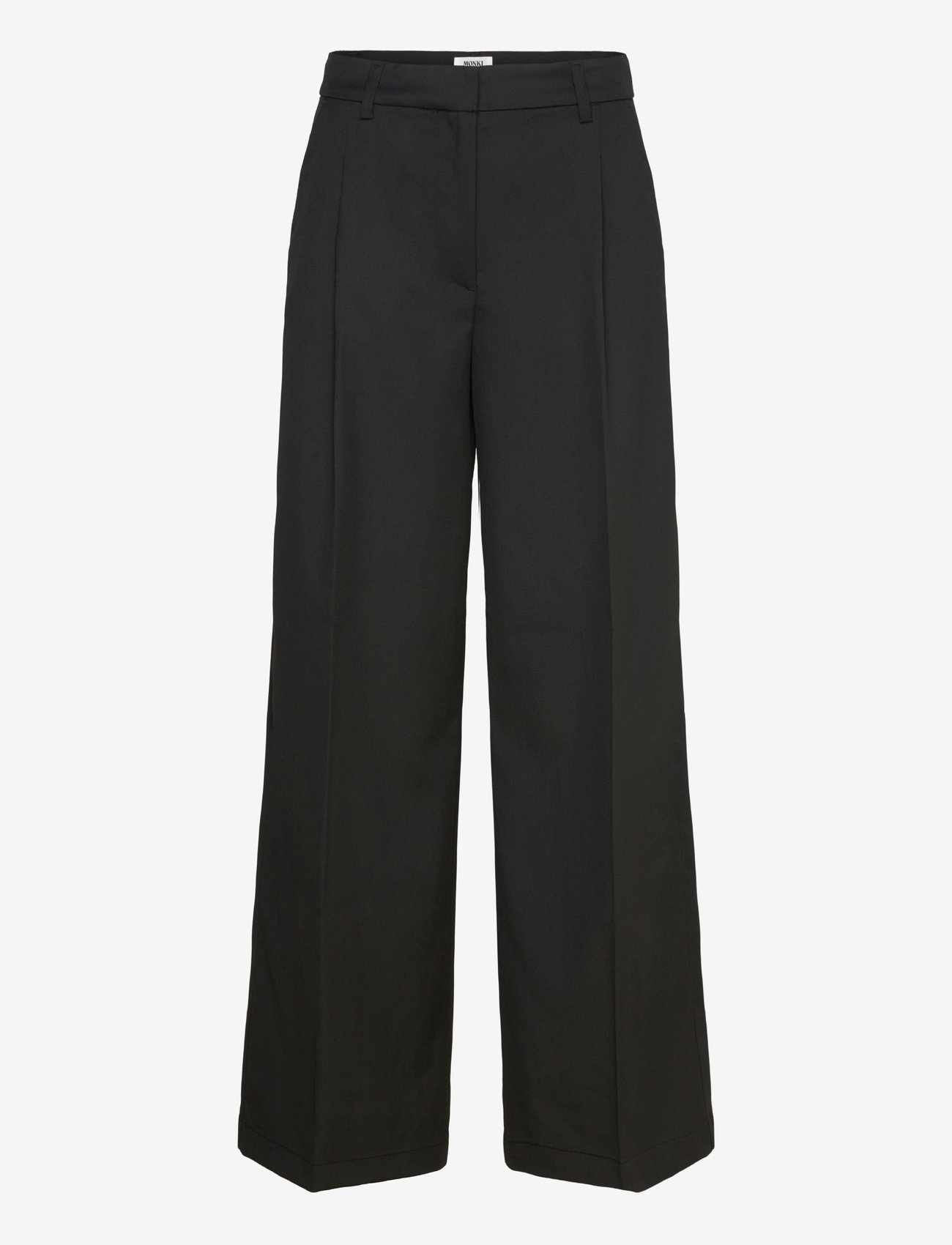 Monki - High Waisted Wide Leg Suiting Trousers - habitbukser - black dark solid - 0