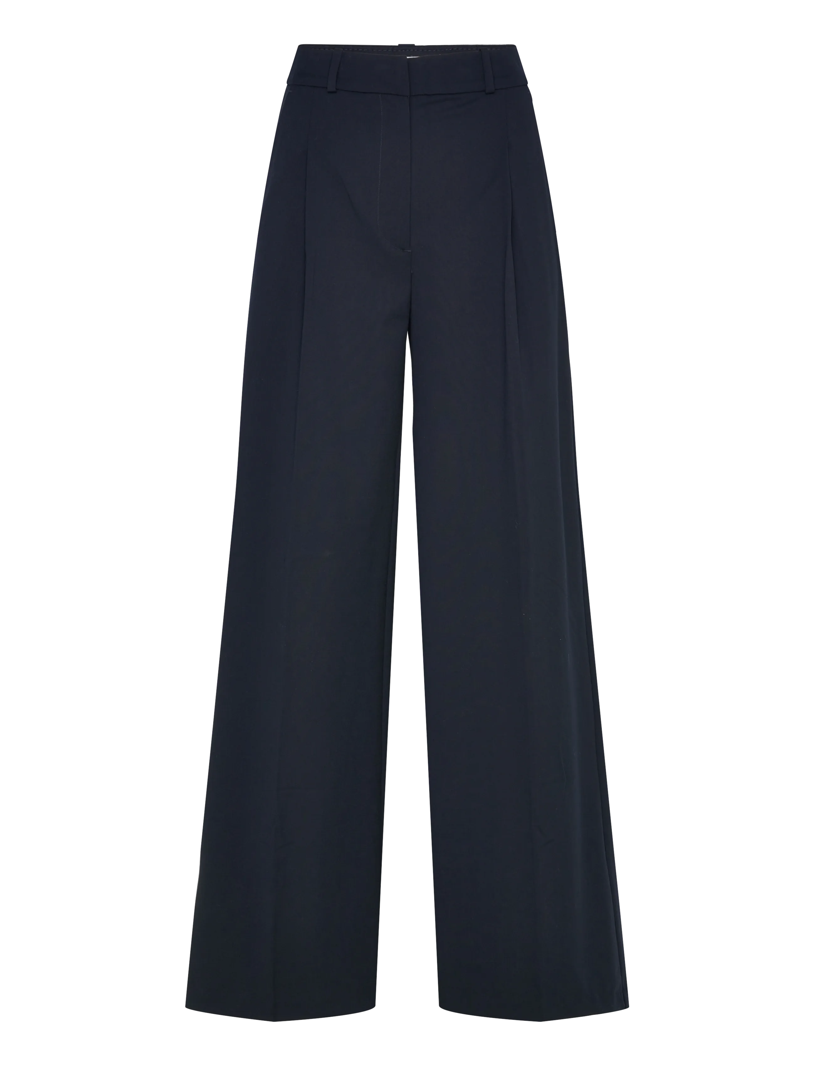 Monki High Waisted Wide Leg Suiting Trousers, 44, Navy, Bukser > Brede Ben, Dame
