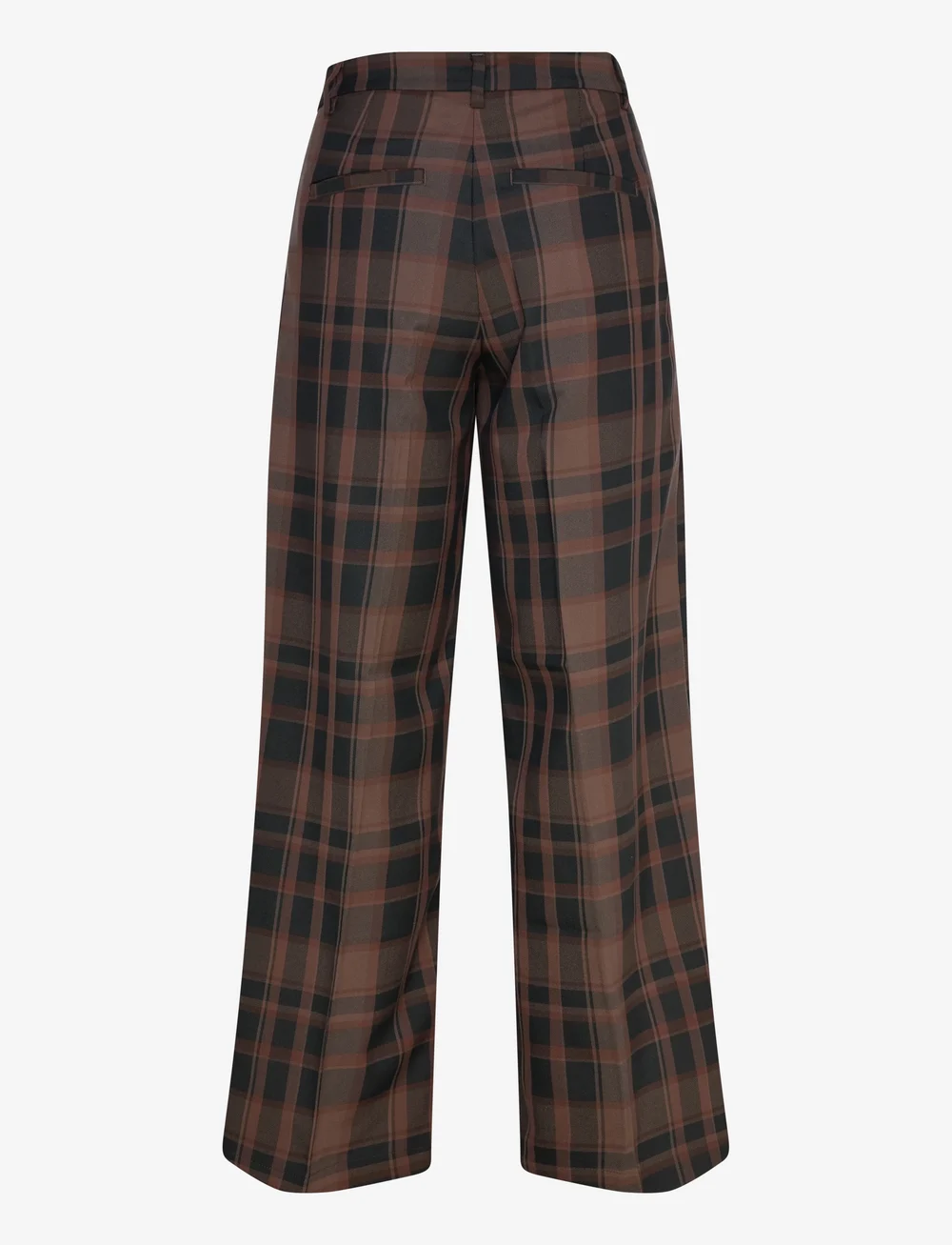Monki - High Waisted Wide Leg Twill Trousers - laia säärega püksid - brown medium dusty - 1