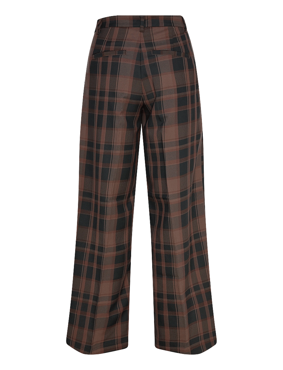 Monki - High Waisted Wide Leg Suiting Trousers - kostymbyxor - brown medium dusty - 1