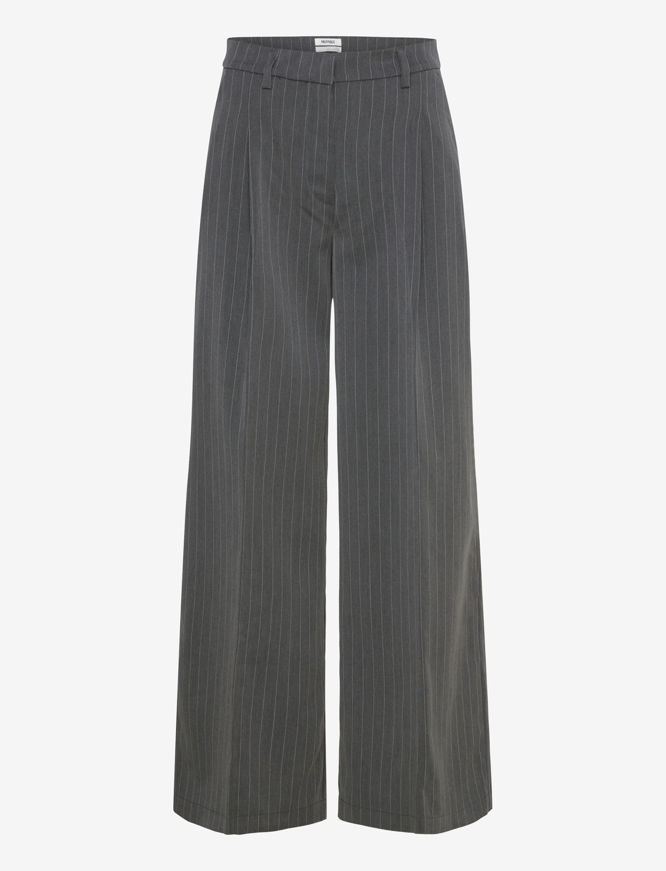 Monki - High Waisted Wide Leg Suiting Trousers - bukser med brede ben - grey melange dark - 0