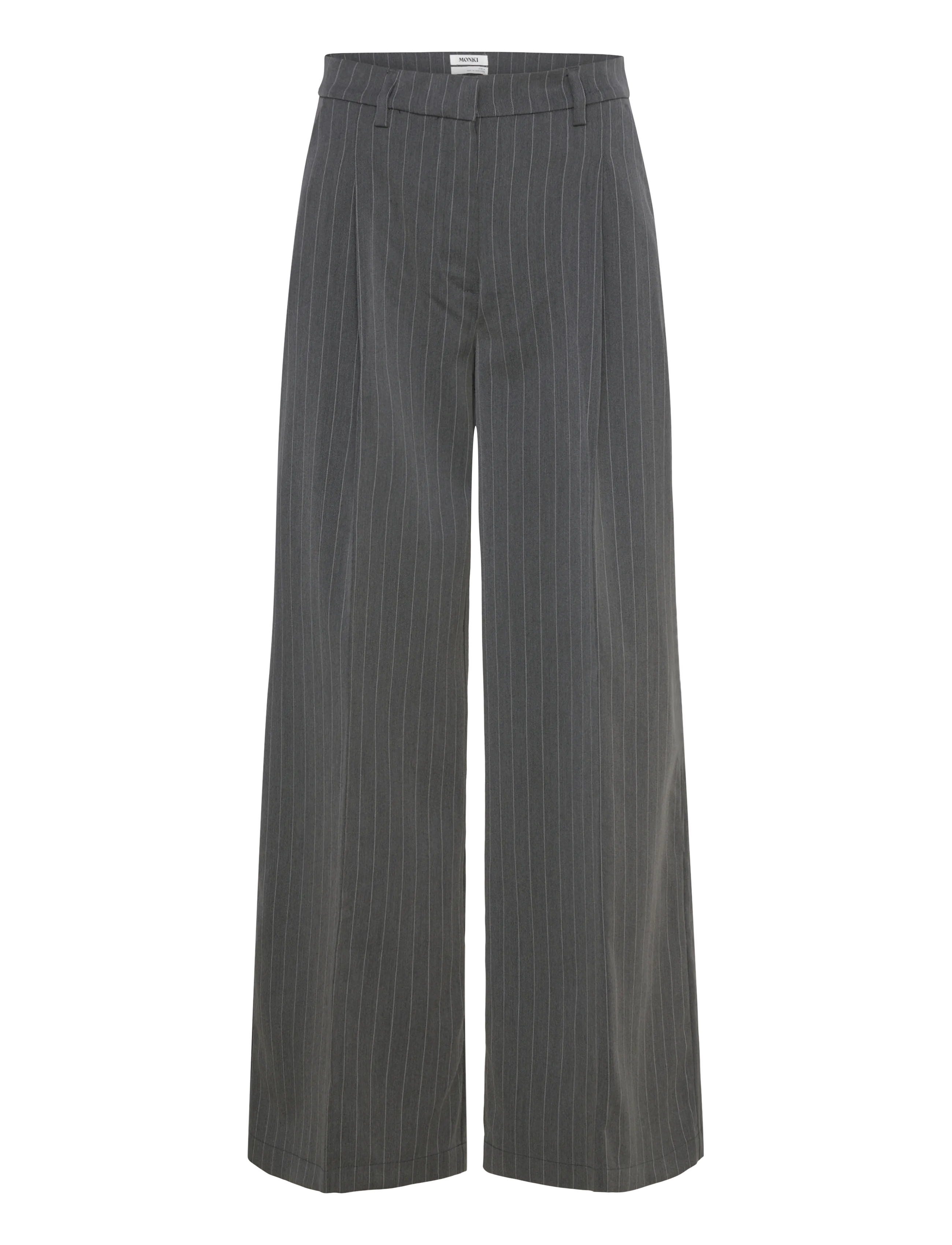 Monki High Waisted Wide Leg Suiting Trousers - Kostymbyxor - GREY MELANGE DARK / grey