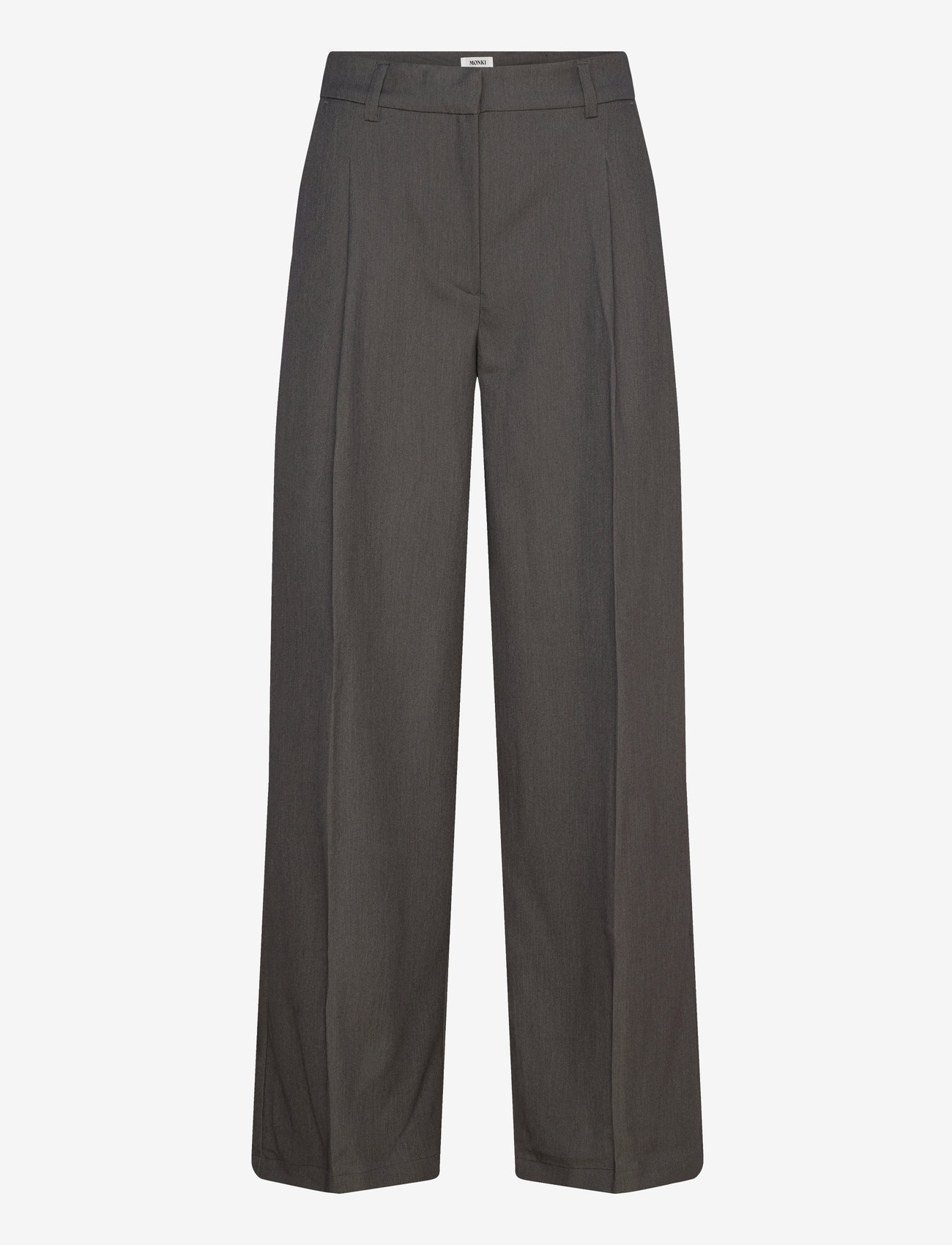 Monki - High Waisted Wide Leg Suiting Trousers - bukser med brede ben - grey solid - 0