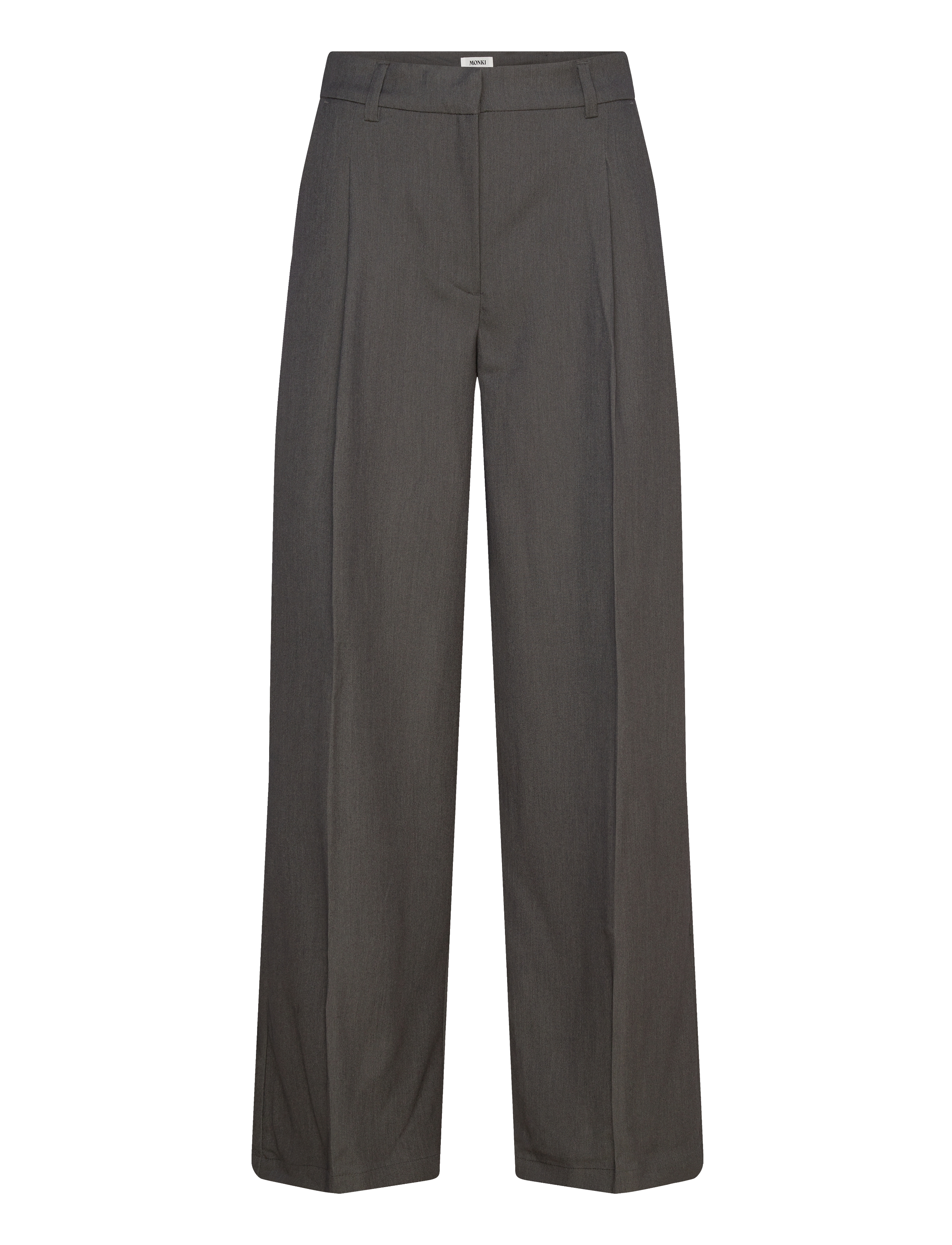 Monki High Waisted Wide Leg Suiting Trousers - Hosen - GREY SOLID / grey