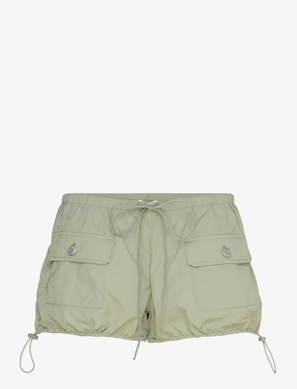 Monki - Drawstring Mini Cargo Shorts - lühikesed vabaajapüksid - khaki green medium dusty - 0
