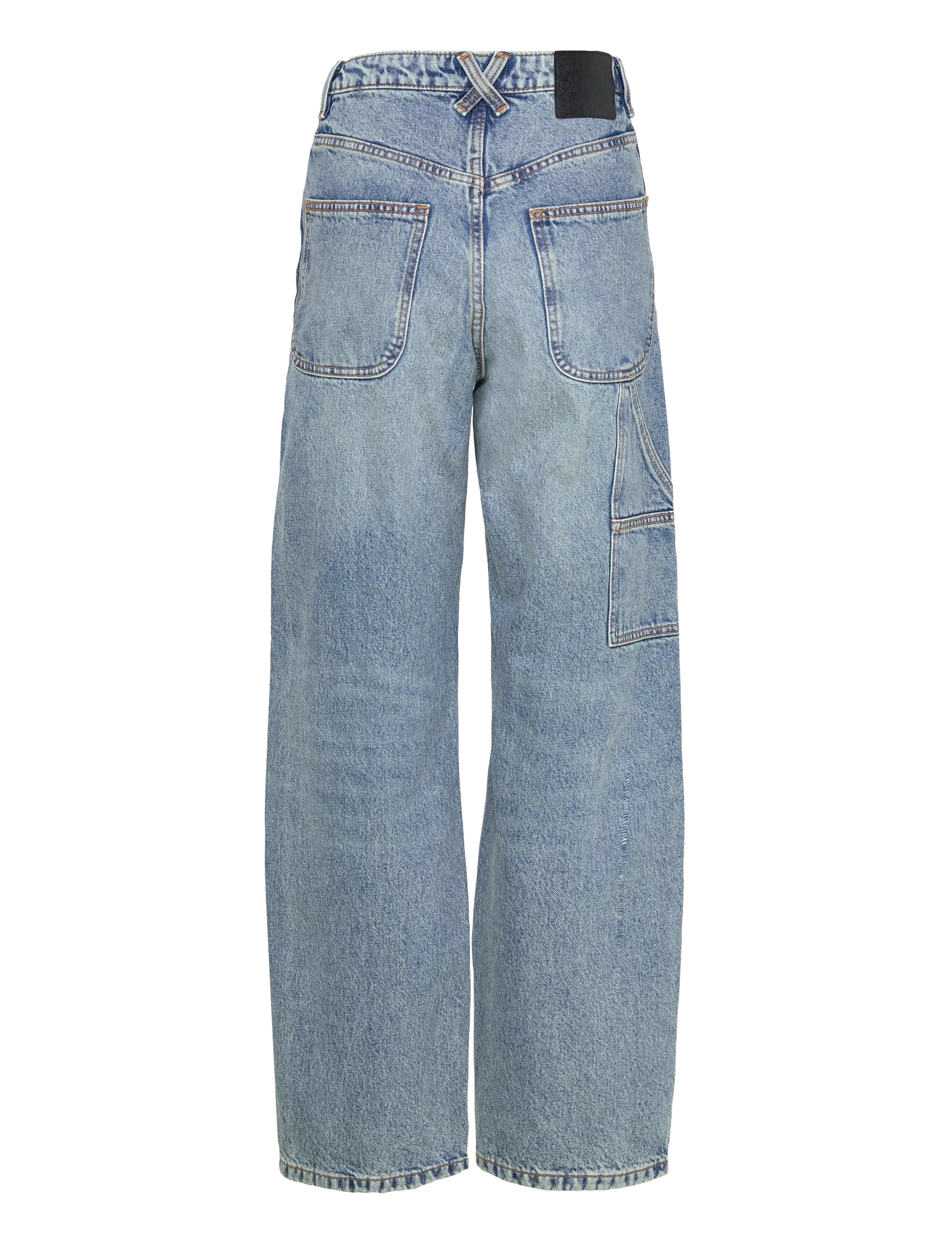 Monki - HW WORKWEAR JEANS - víðar gallabuxur - denim blue medium - 1