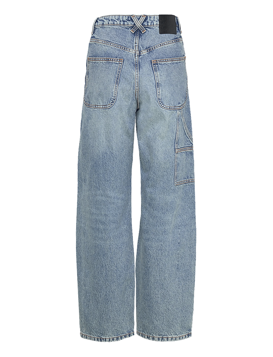 Monki - HW WORKWEAR JEANS - wide leg jeans - denim blue medium - 1