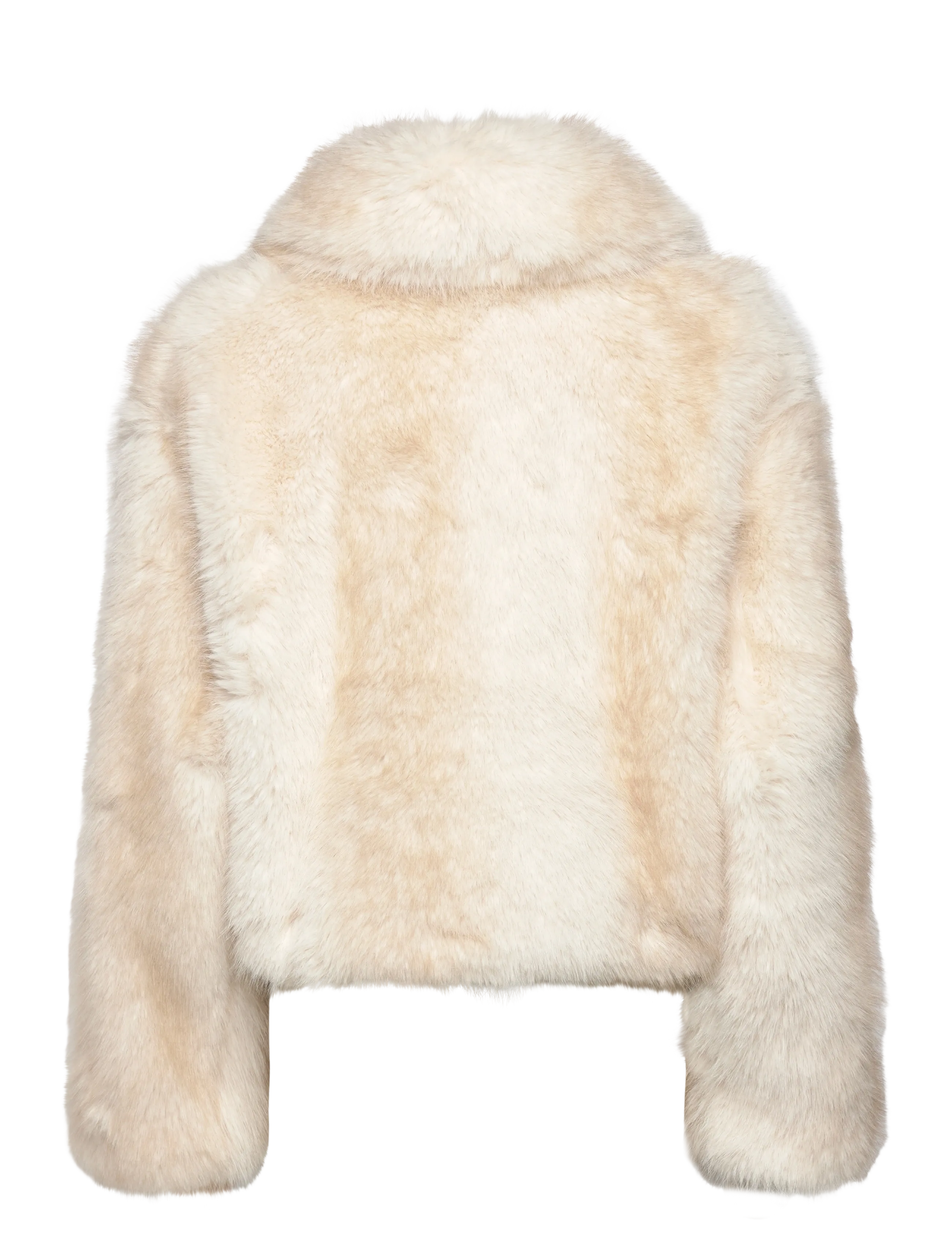 Monki - Chunky zip faux fur jacket - kunstpelz - white light - 1