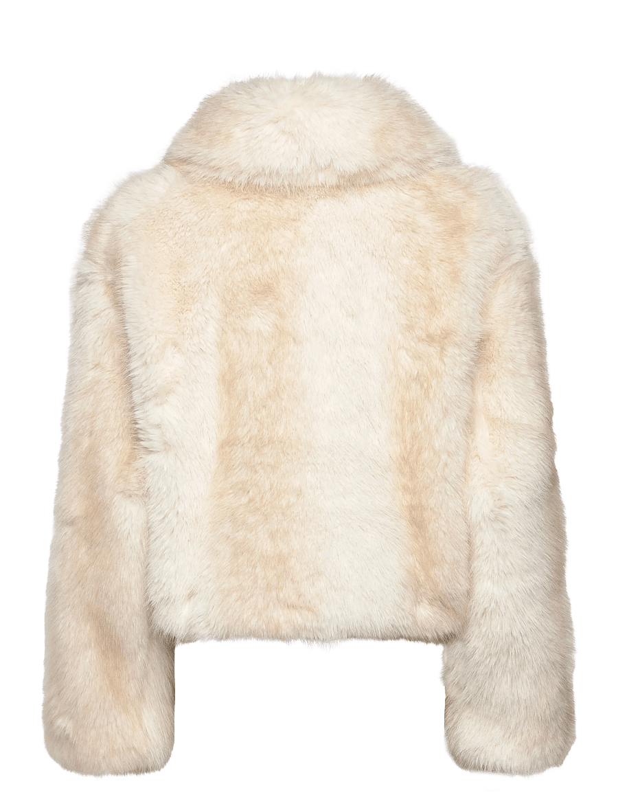 Monki - Chunky zip faux fur jacket - faux fur - white light - 1