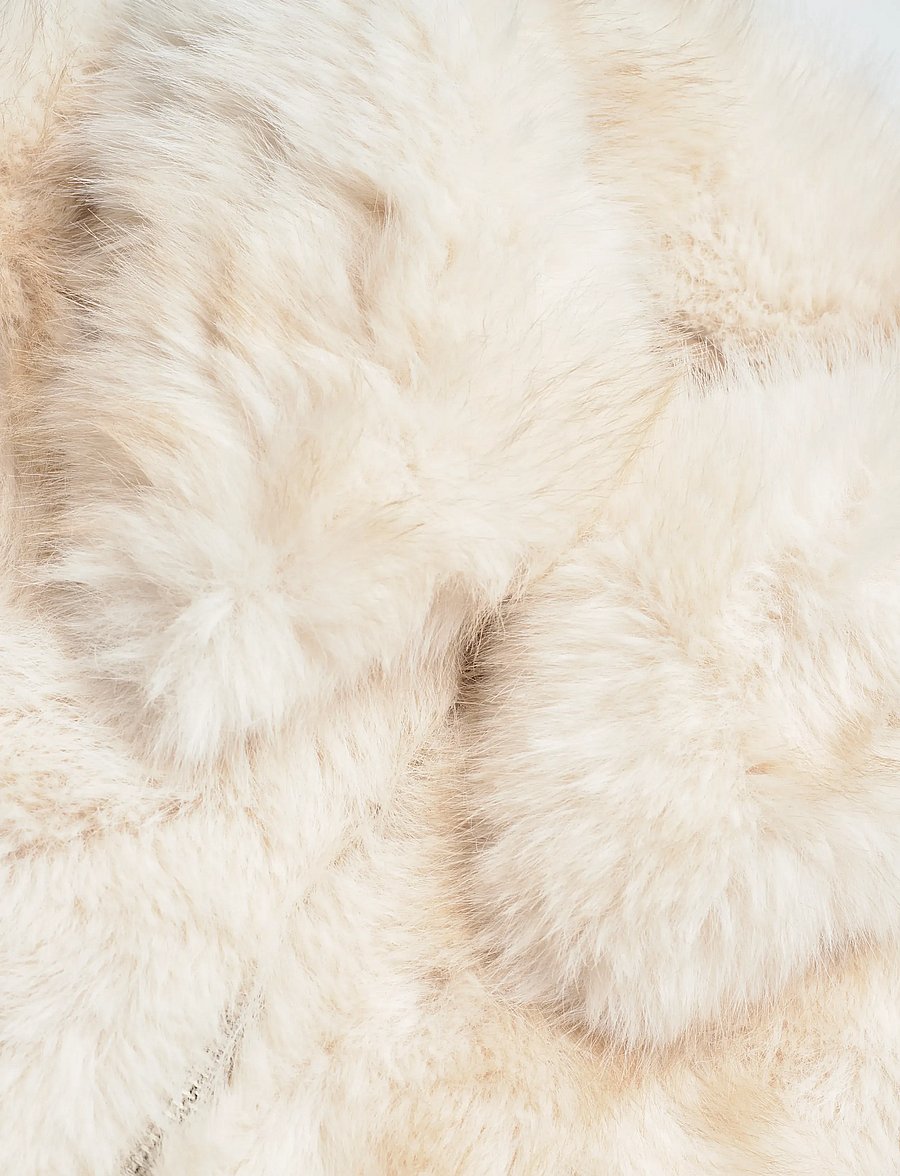 Monki - Chunky zip faux fur jacket - faux fur - white light - 2