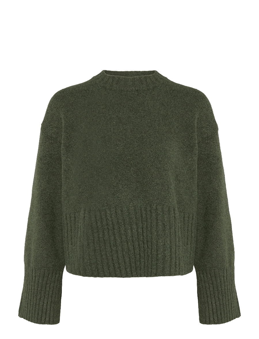 Monki - Knitted Oversized Sweater - jumpers - green dark - 0