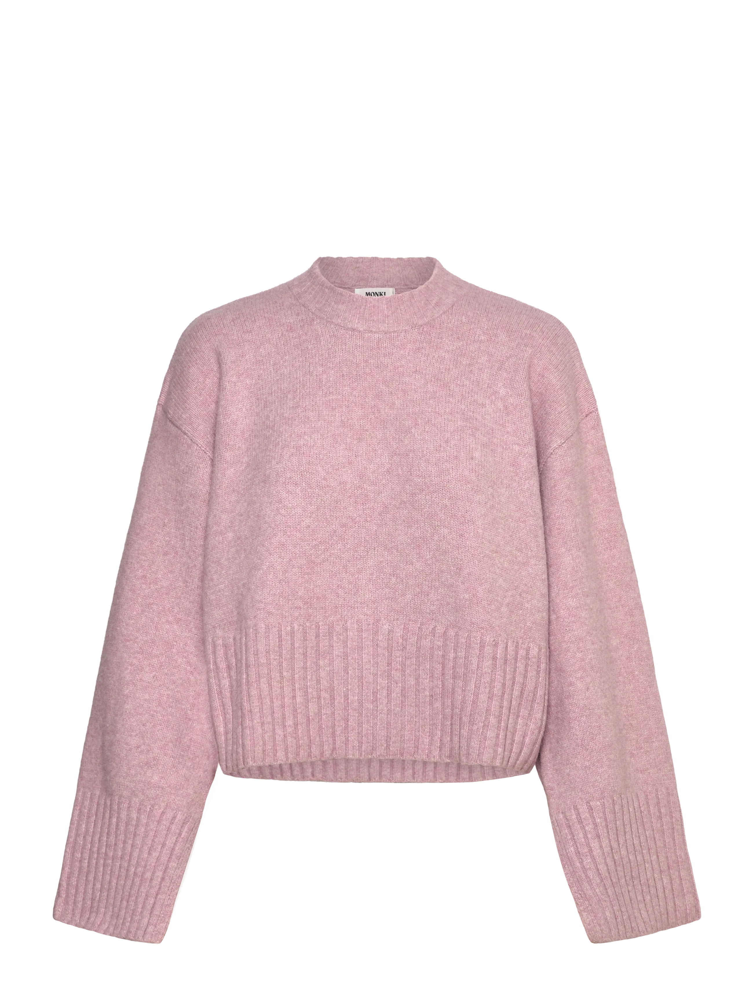 Monki Knitted Oversized Sweater, Kvinder, Højhalset Oversize Striktrøje, Pink, Str: S