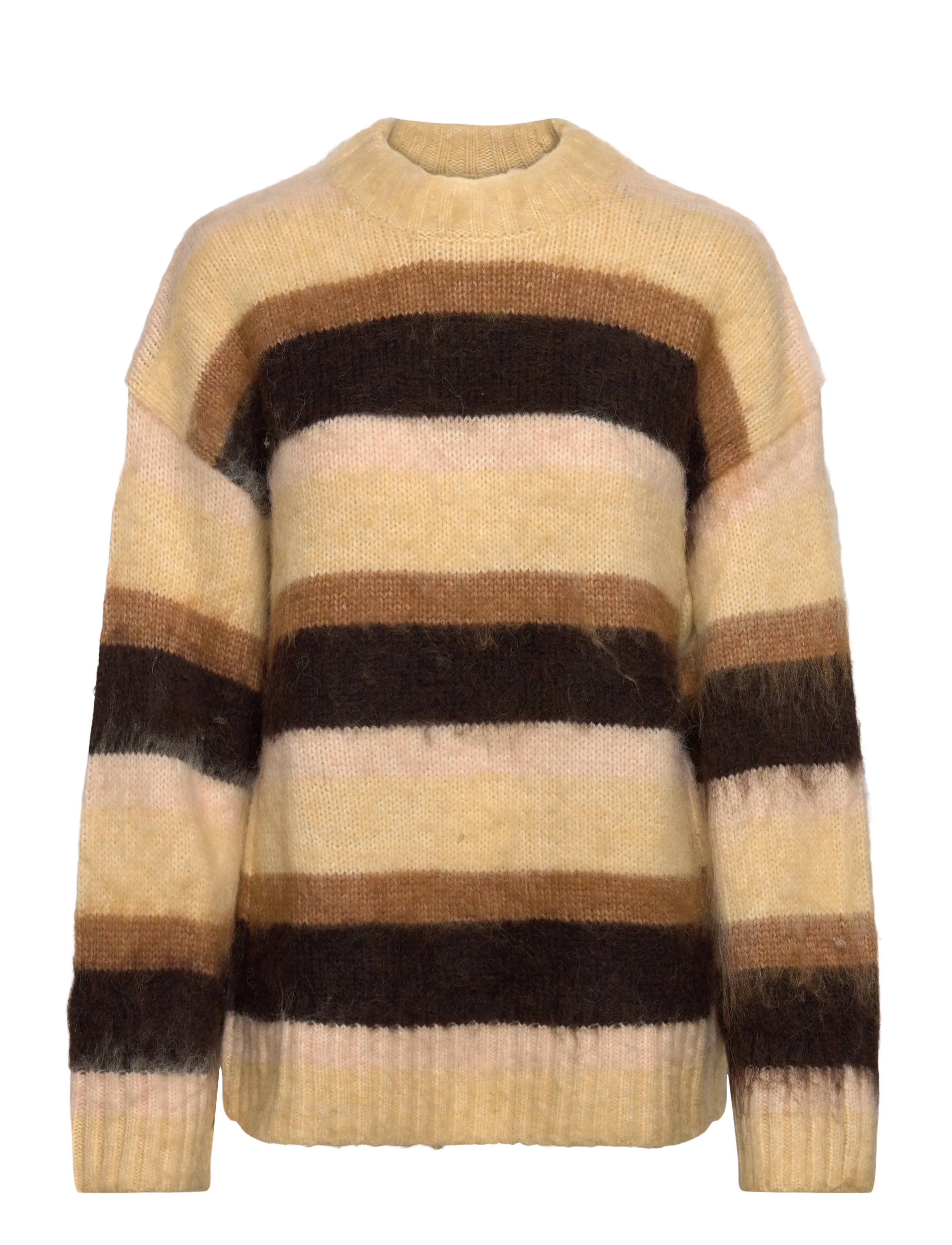 Monki Relaxed Fit Fluffy Knit Sweater, L, Knitwear, Beige - Jumpers, Frauen