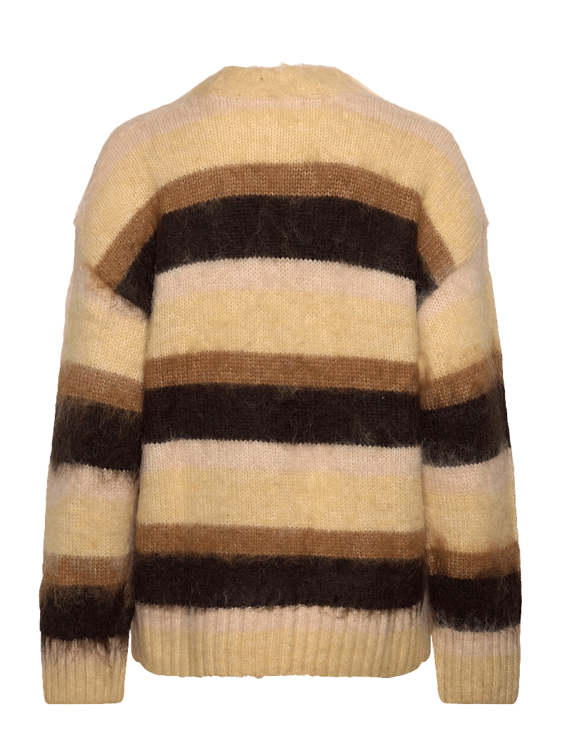 Monki - Relaxed Fit Fluffy Knit Sweater - striktrøjer - beige medium dusty - 1