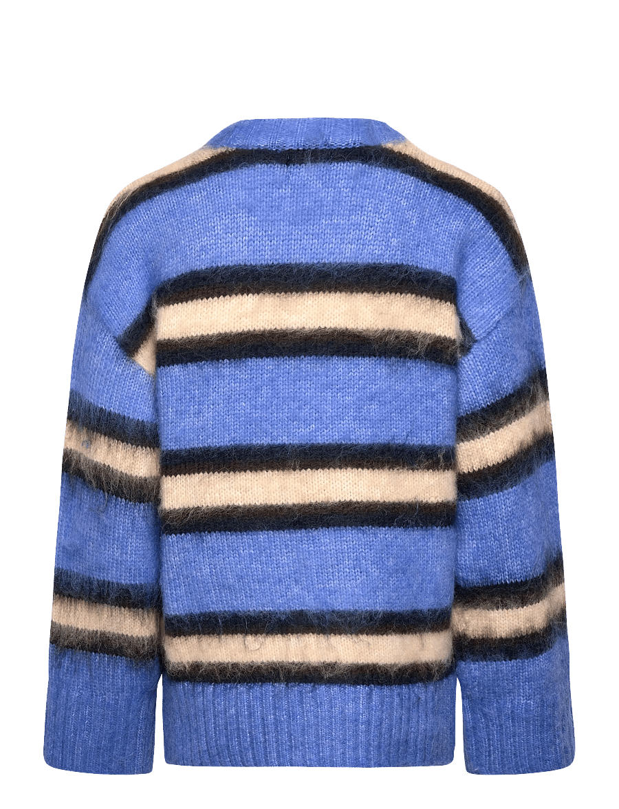 Monki - Relaxed Fit Fluffy Knit Sweater - jumpers - blue medium - 1