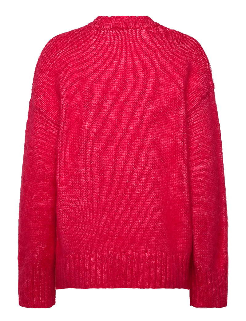 Monki - Chunky knitted sweater - stickade tröjor - red bright - 1