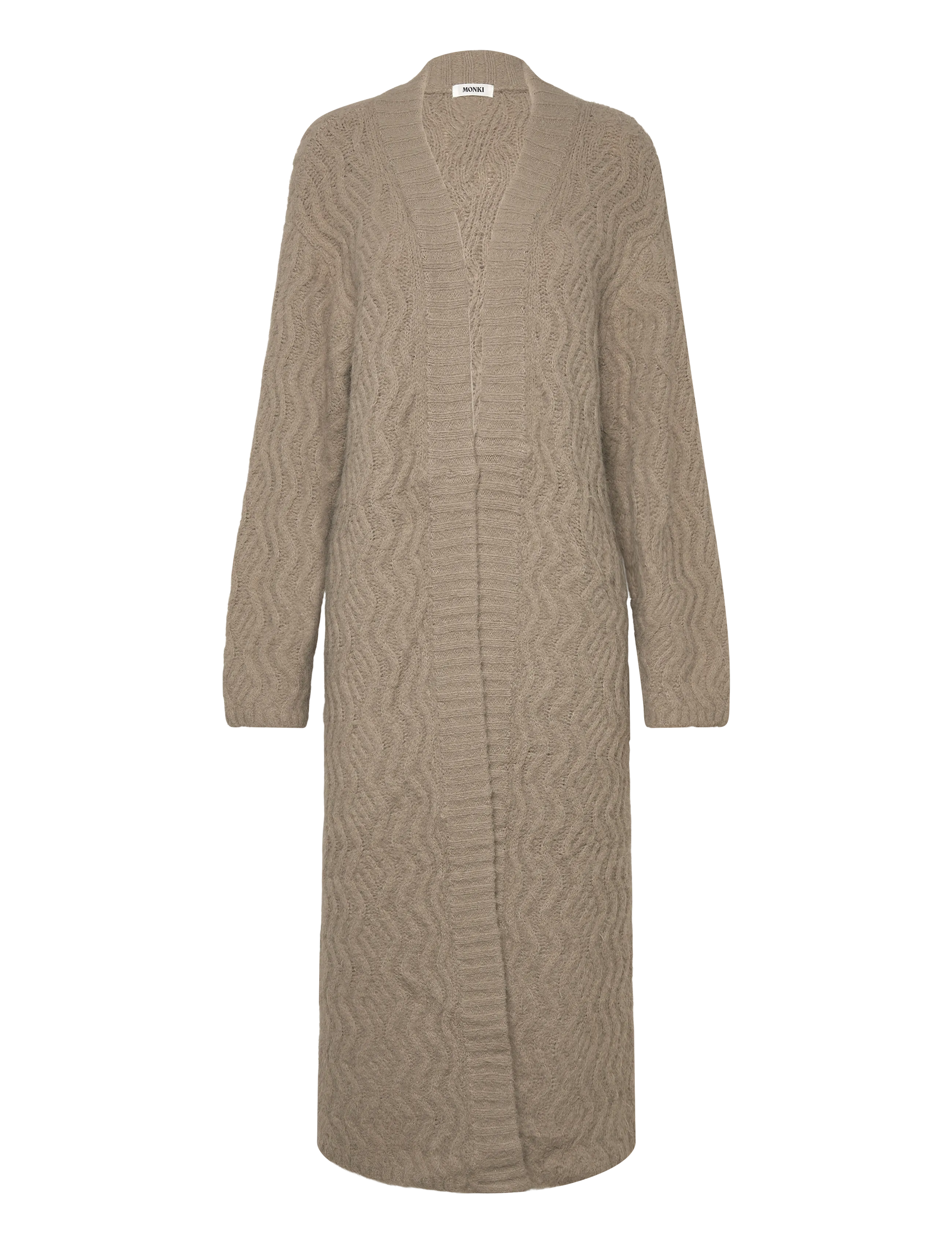 Monki Maxi Knitted Cardigan, S, Beige, Strik > Cardigans, Dame
