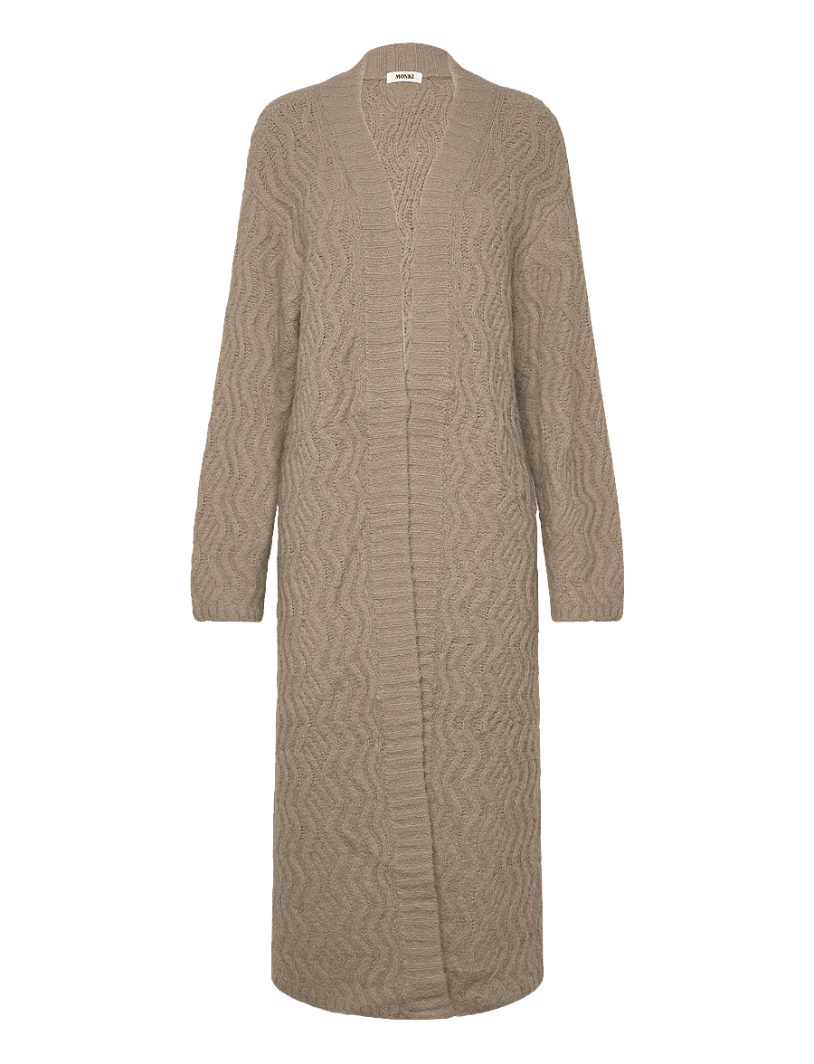 Monki - Maxi knitted cardigan - kardiganid - mole medium dusty - 0