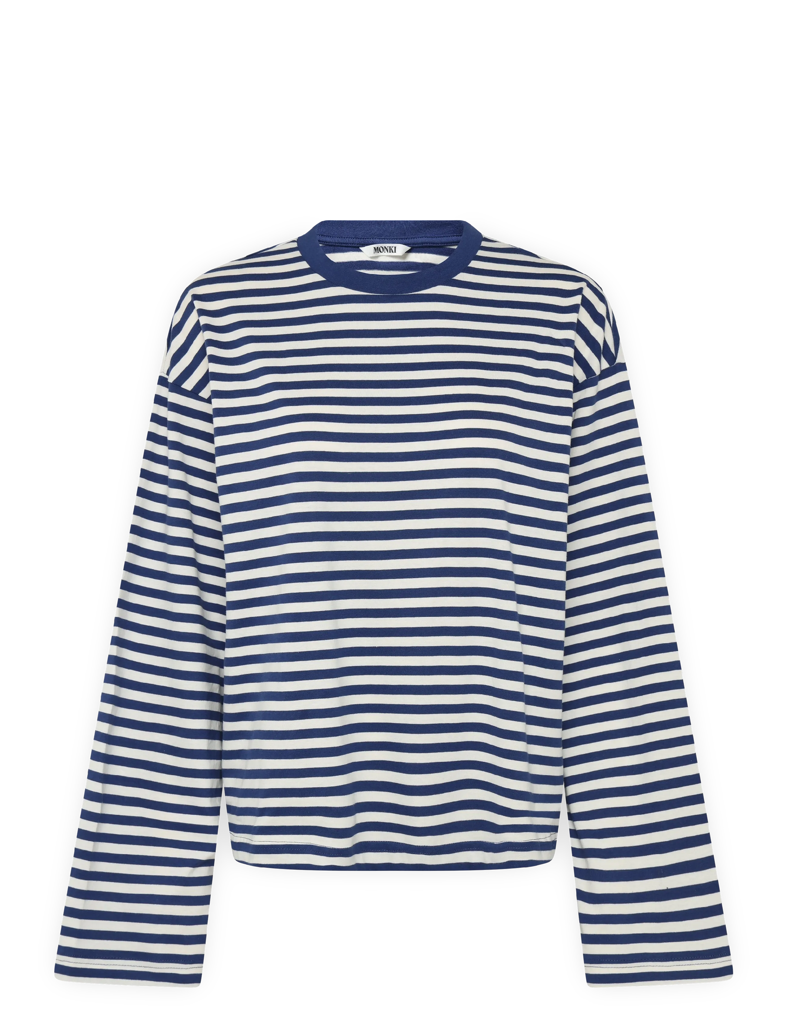 Monki Long-Sleeved Cotton T-Shirt, XXS, Navy, T-Shirts & Toppe > Langærmede, Dame