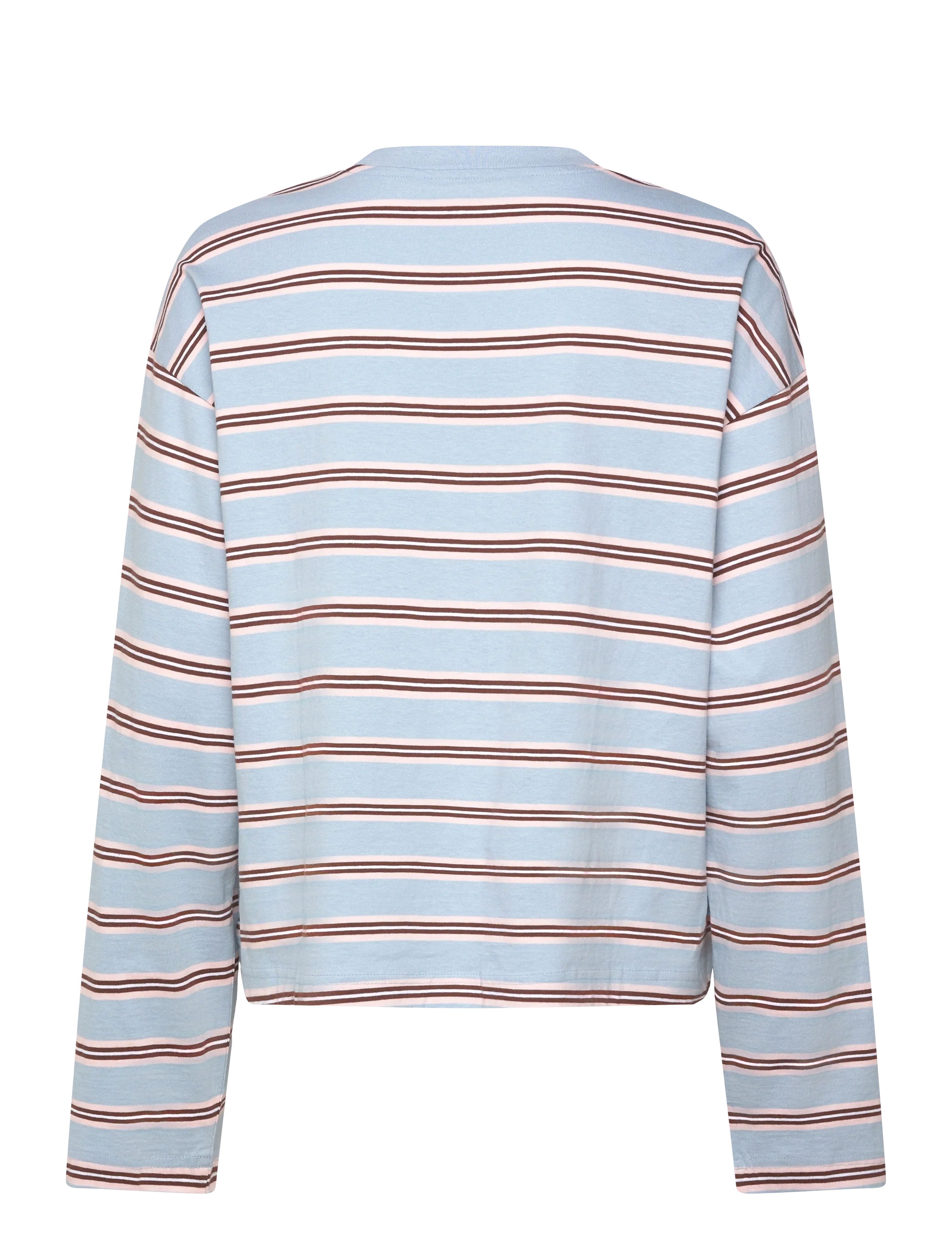 Monki - Long-Sleeved Cotton T-shirt - langärmlige tops - blue dusty light - 2