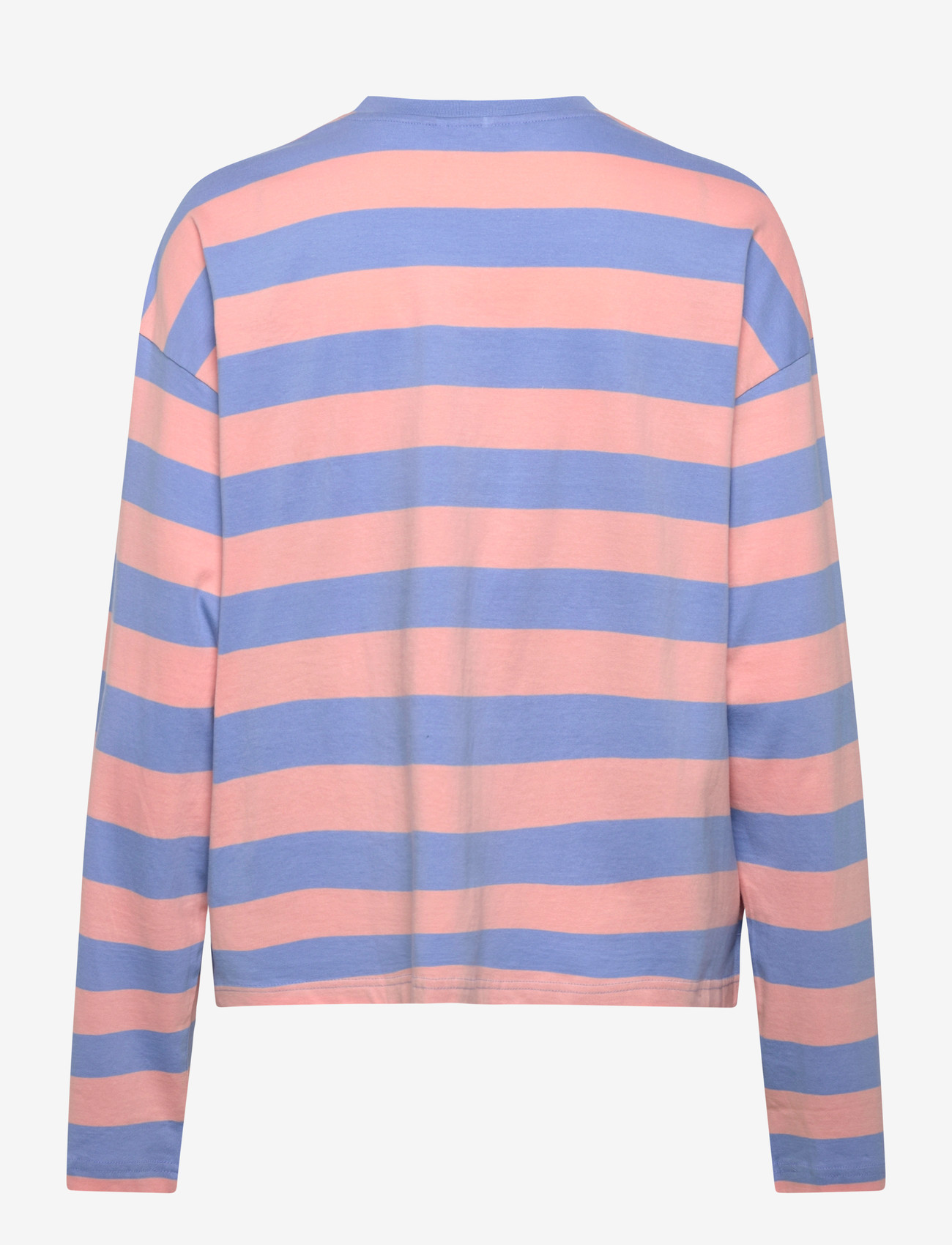Monki - Long-Sleeved Cotton T-shirt - langärmlige tops - blue medium - 1