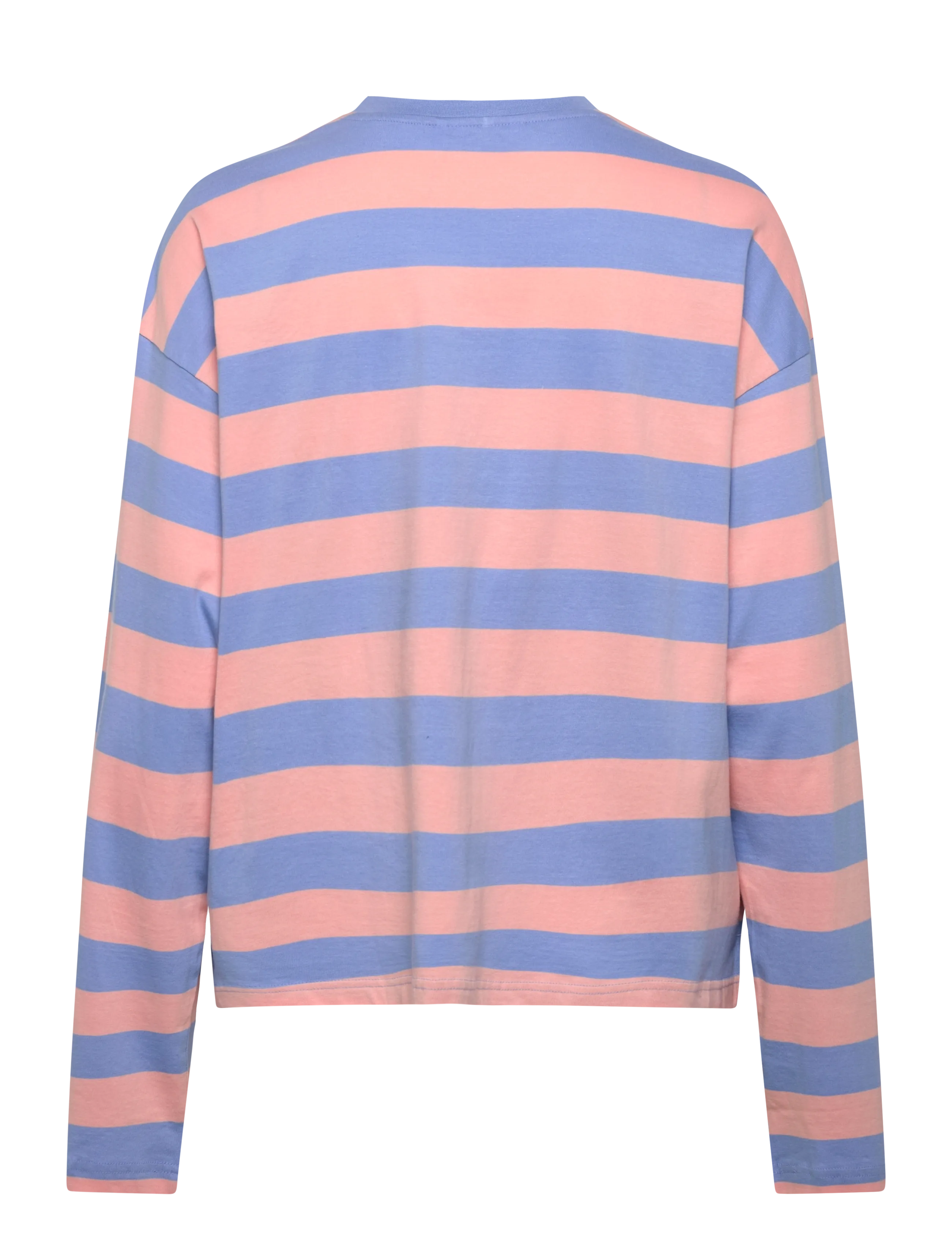 Monki - Long-Sleeved Cotton T-shirt - topy z długimi rękawami - blue medium - 1