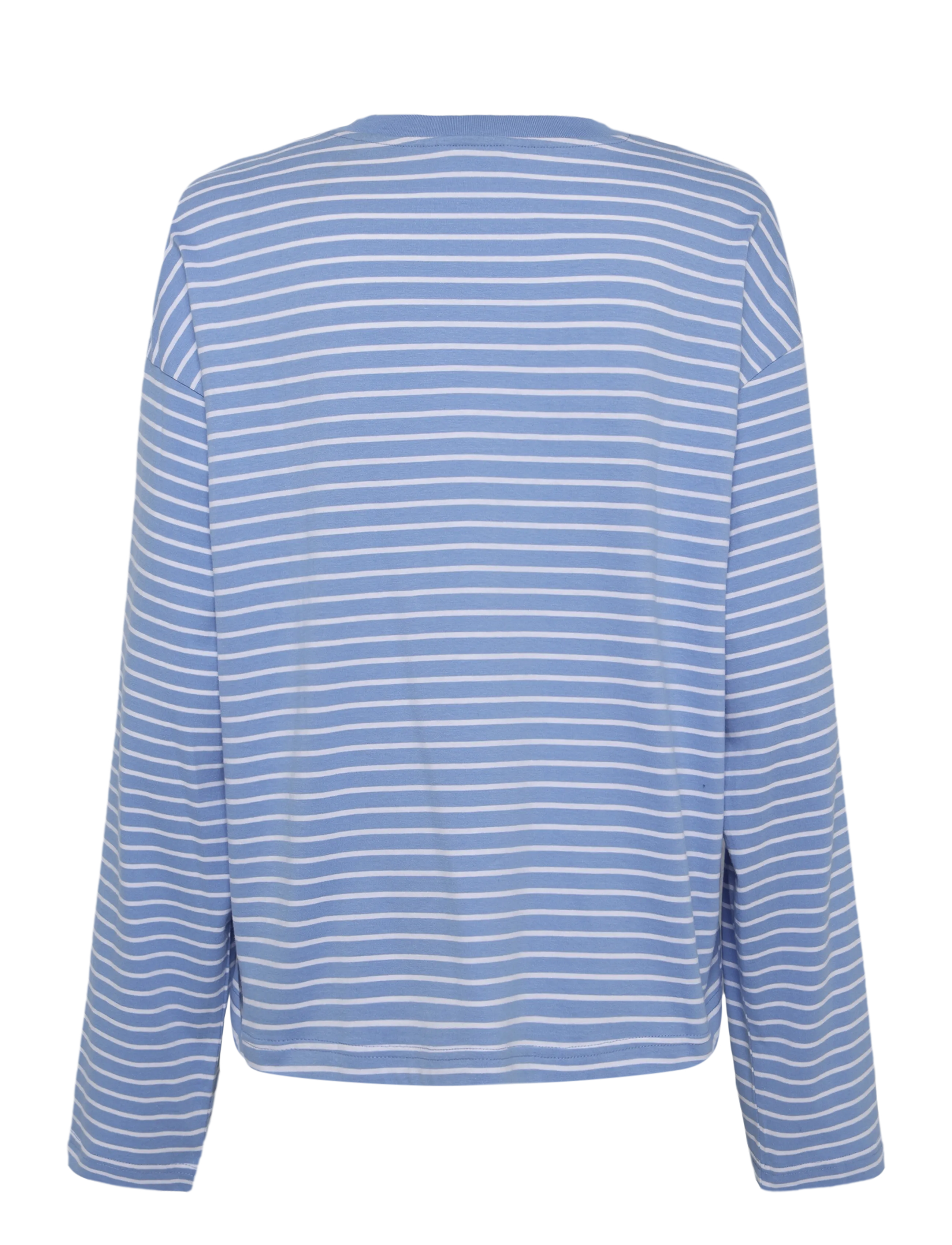 Monki - Long-Sleeved Cotton T-shirt - pikkade varrukatega alussärgid - blue medium - 1