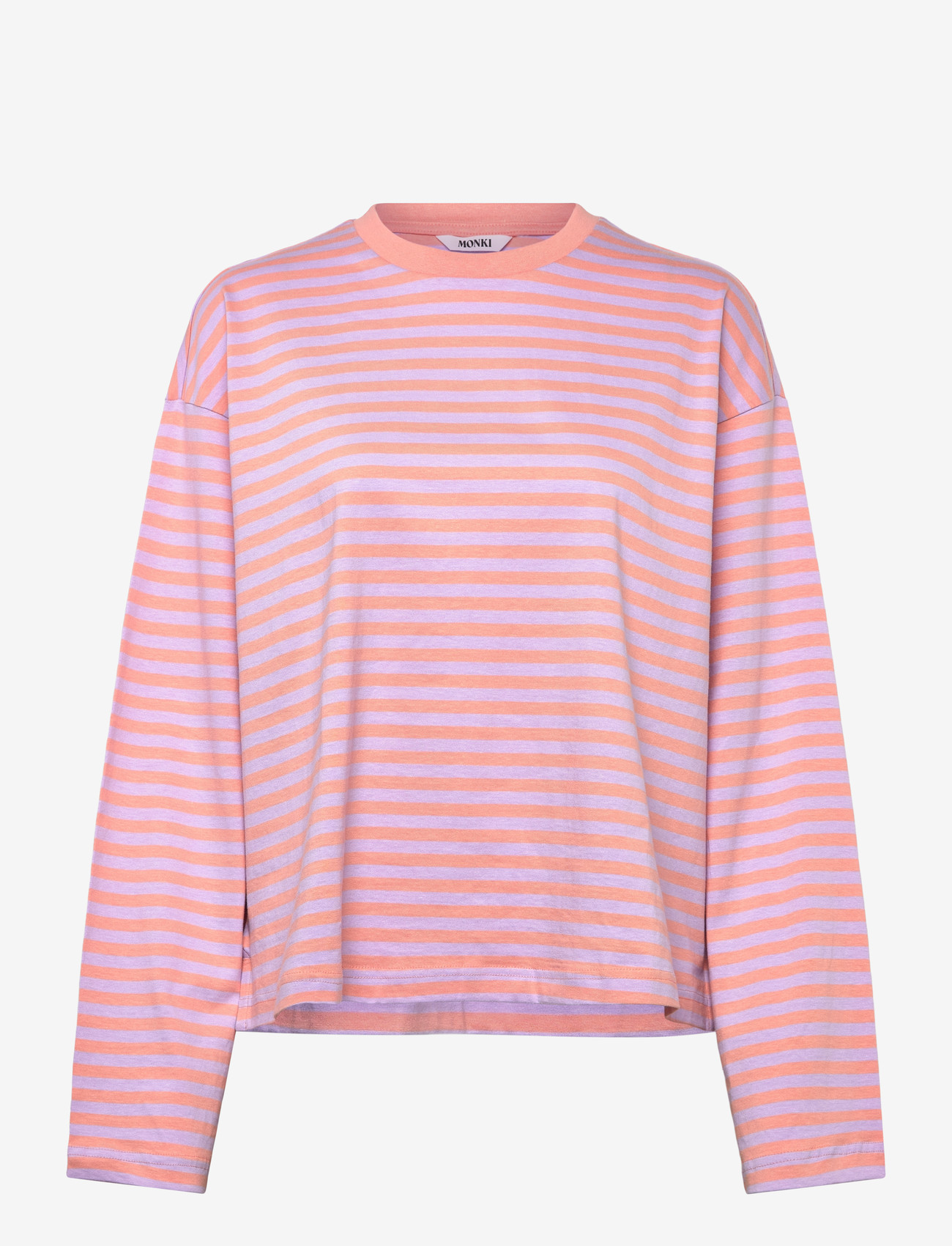 Monki - Long-Sleeved Cotton T-shirt - palaidinukės ilgomis rankovėmis - lilac purple light - 0