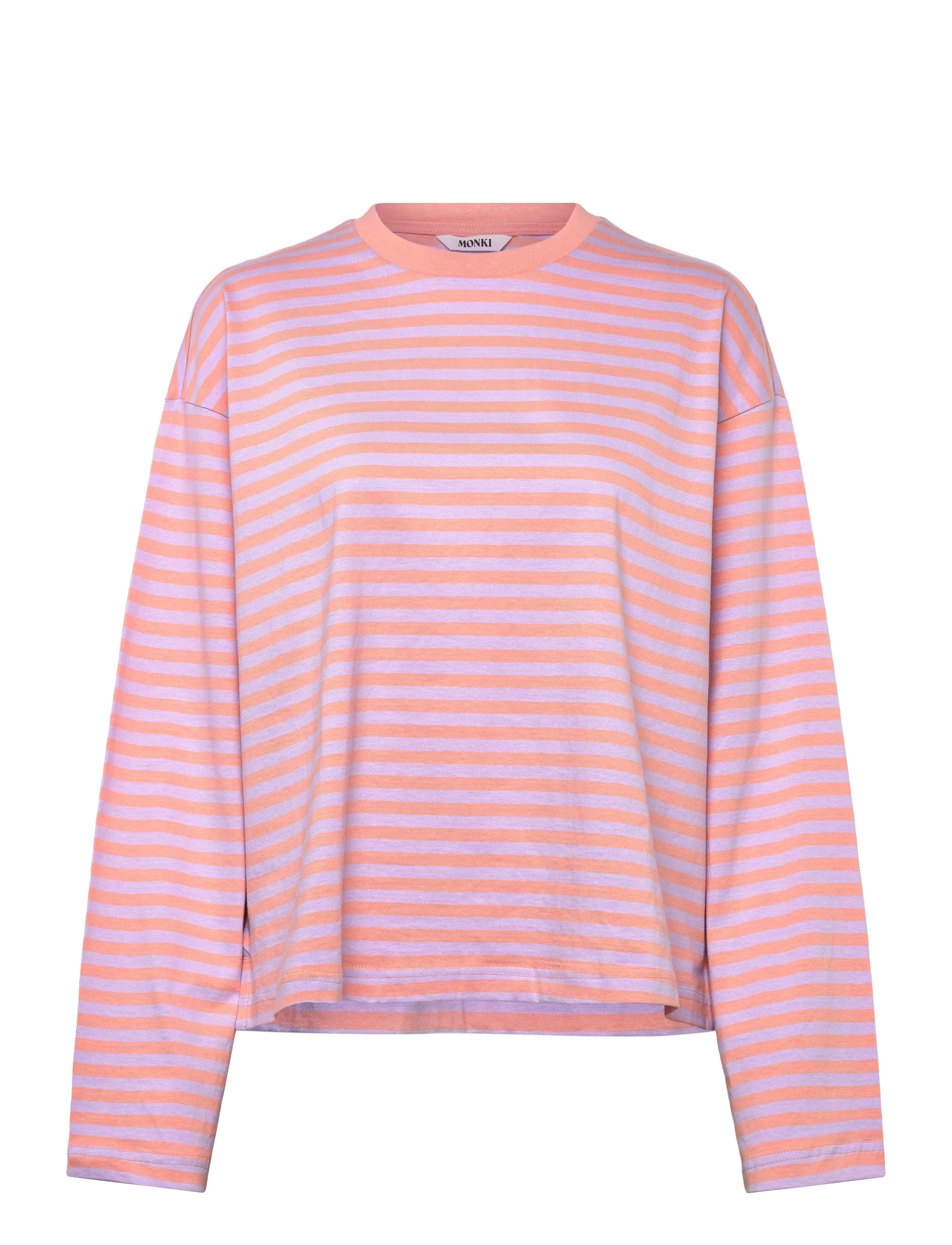 Monki Long-Sleeved Cotton T-shirt - Monki - LILAC PURPLE LIGHT / pink/rose