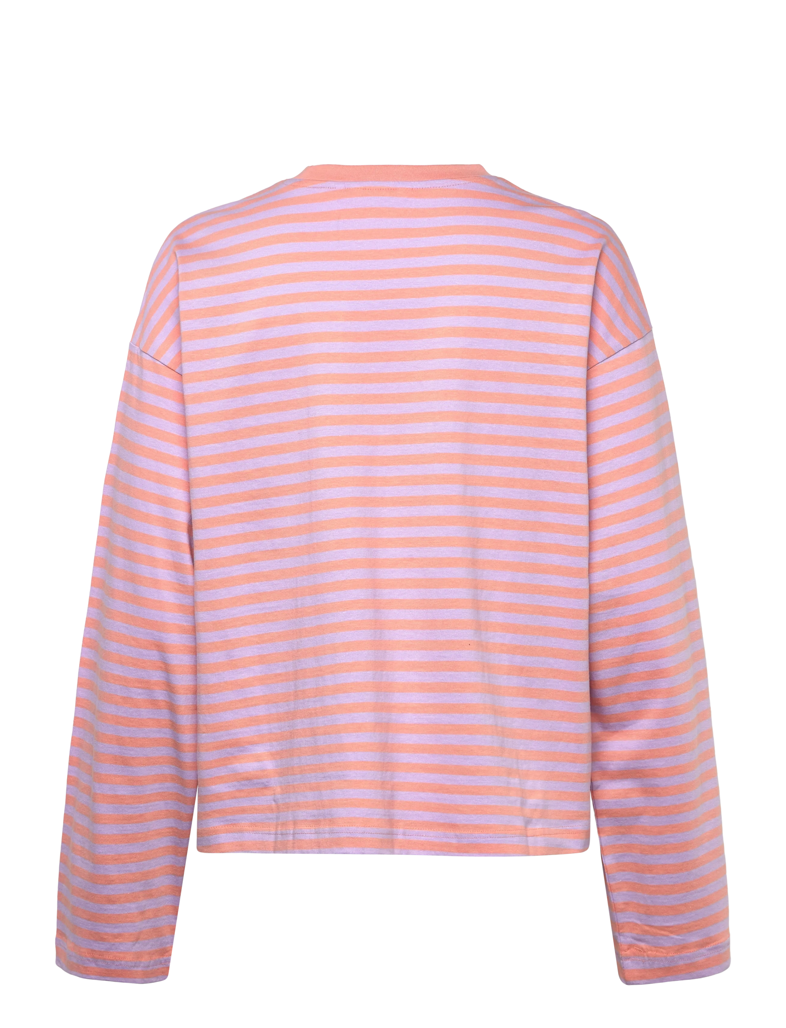 Monki - Long-Sleeved Cotton T-shirt - langärmlige tops - lilac purple light - 1