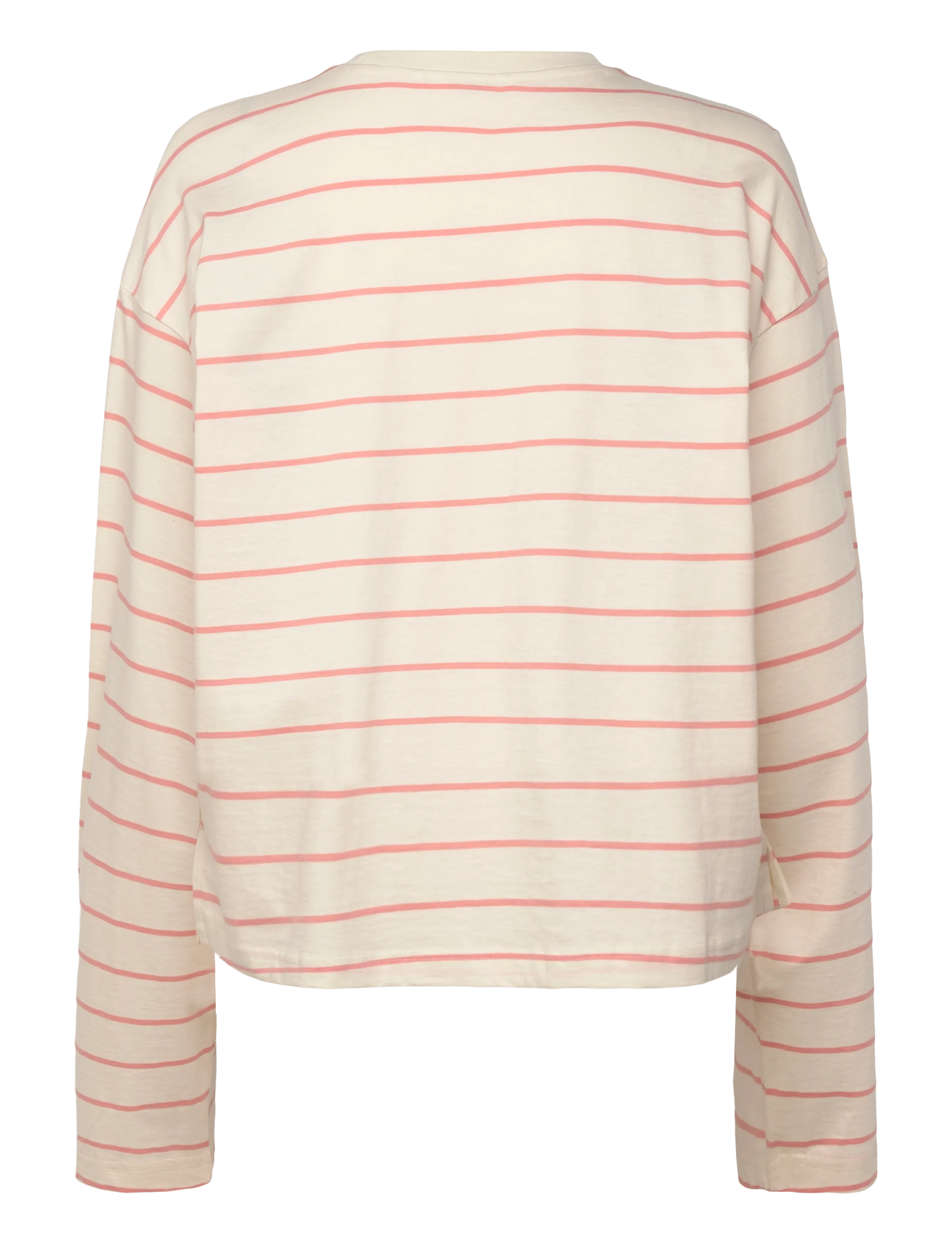 Monki - Long-Sleeved Cotton T-shirt - langärmlige tops - orange dusty light - 1