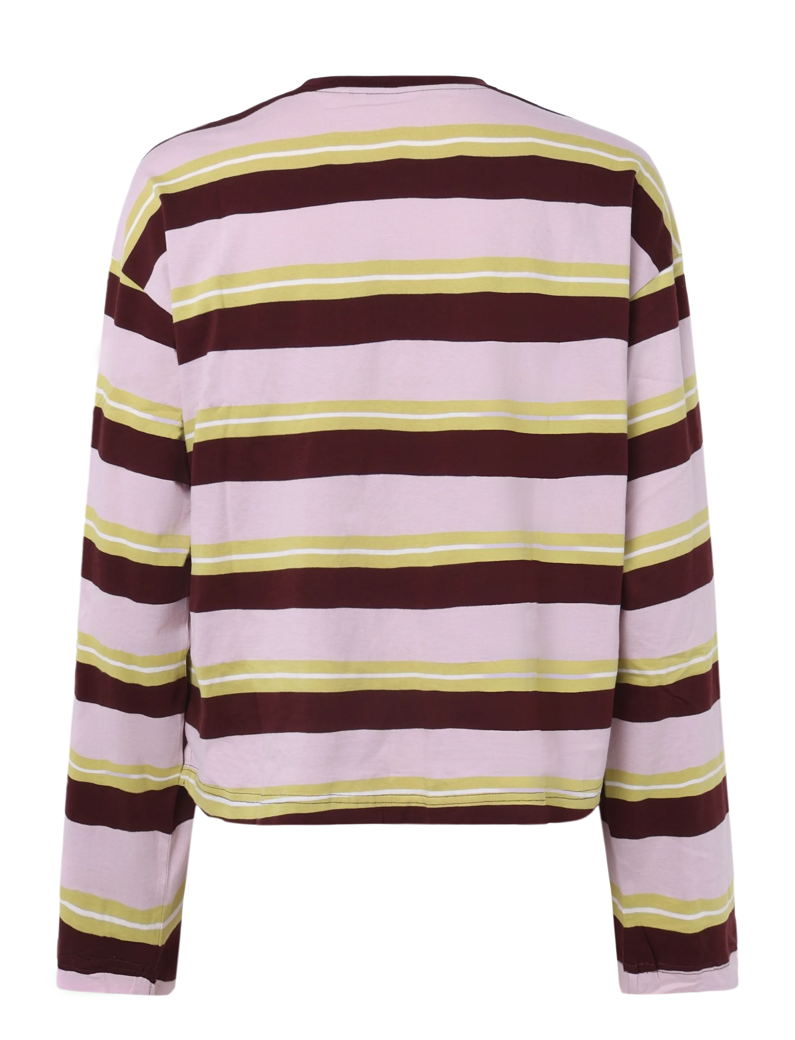 Monki - Long-Sleeved Cotton T-shirt - langärmlige tops - pink dusty light - 1