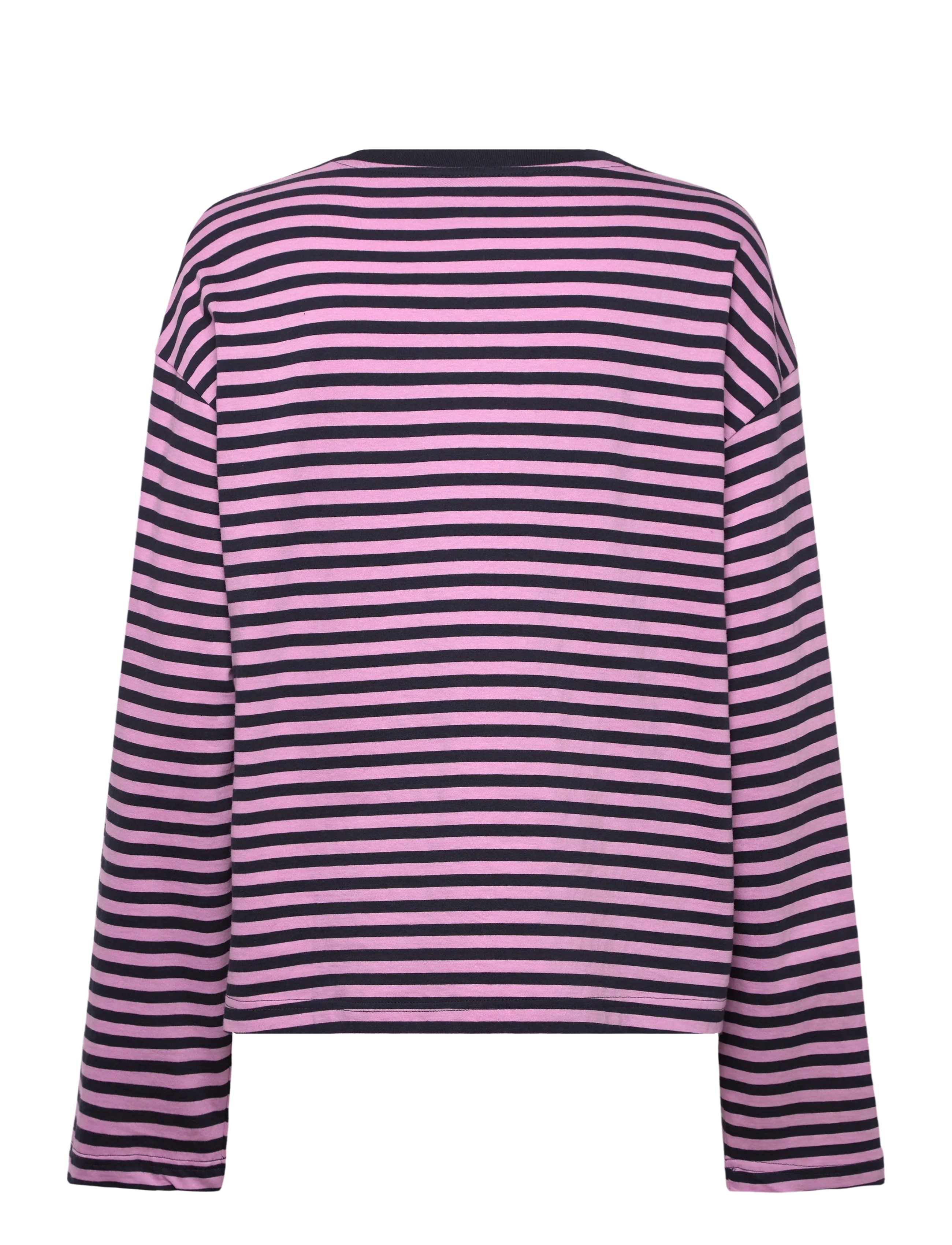 Monki - Long-Sleeved Cotton T-shirt - long-sleeved tops - pink medium - 1