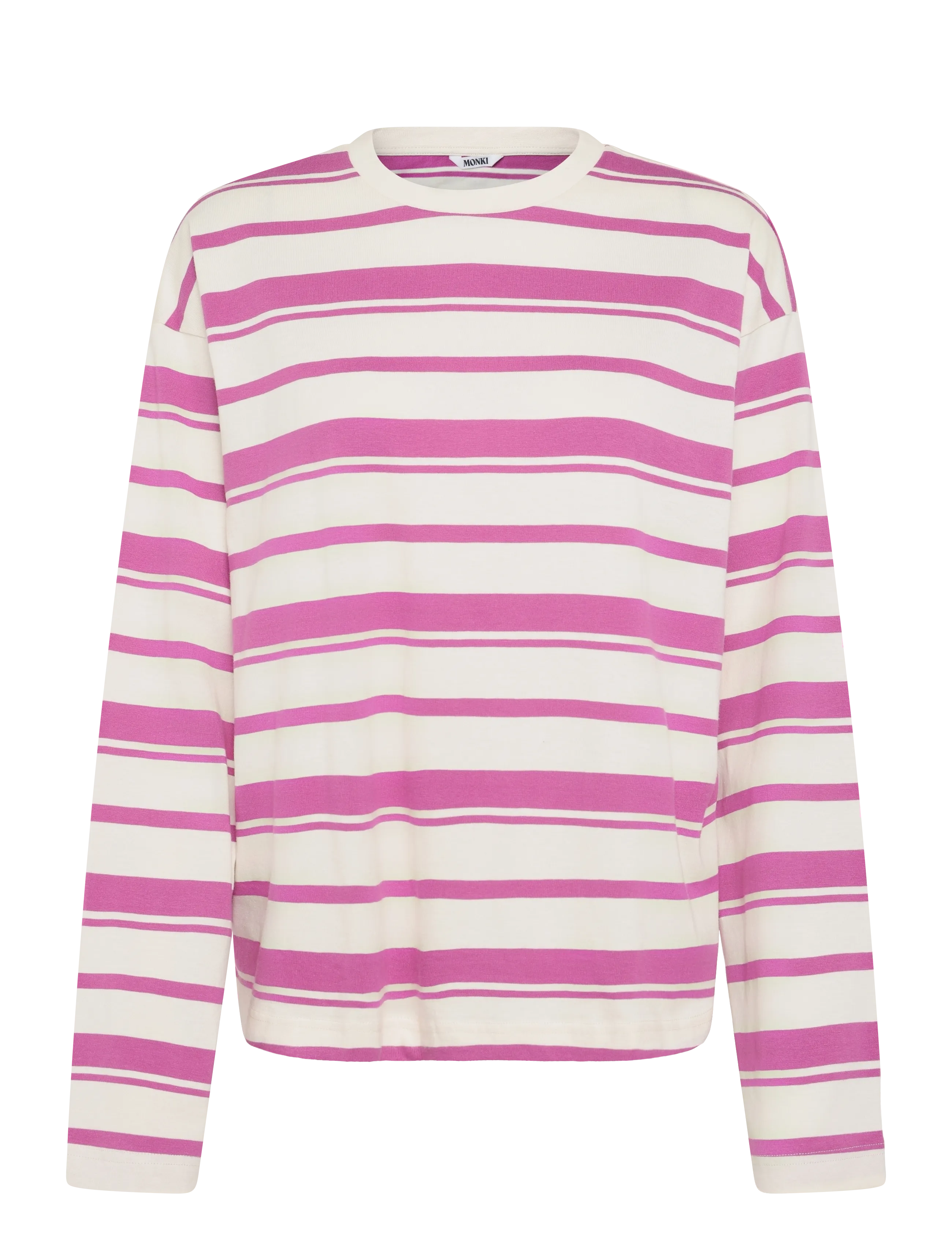 Monki Long-Sleeved Cotton T-shirt - Monki - PINK MEDIUM / pink/rose
