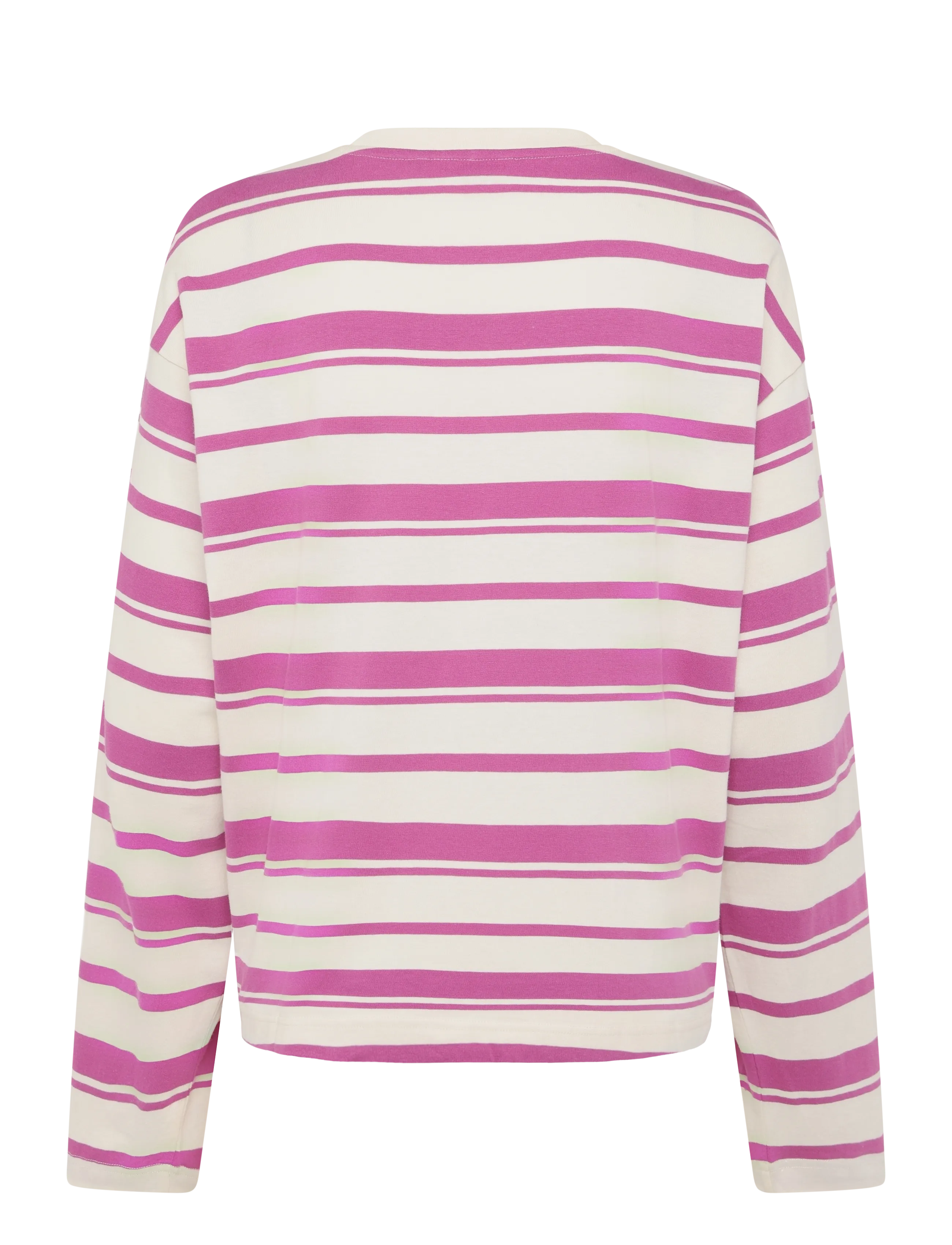 Monki - Long-Sleeved Cotton T-shirt - long-sleeved tops - pink medium - 1