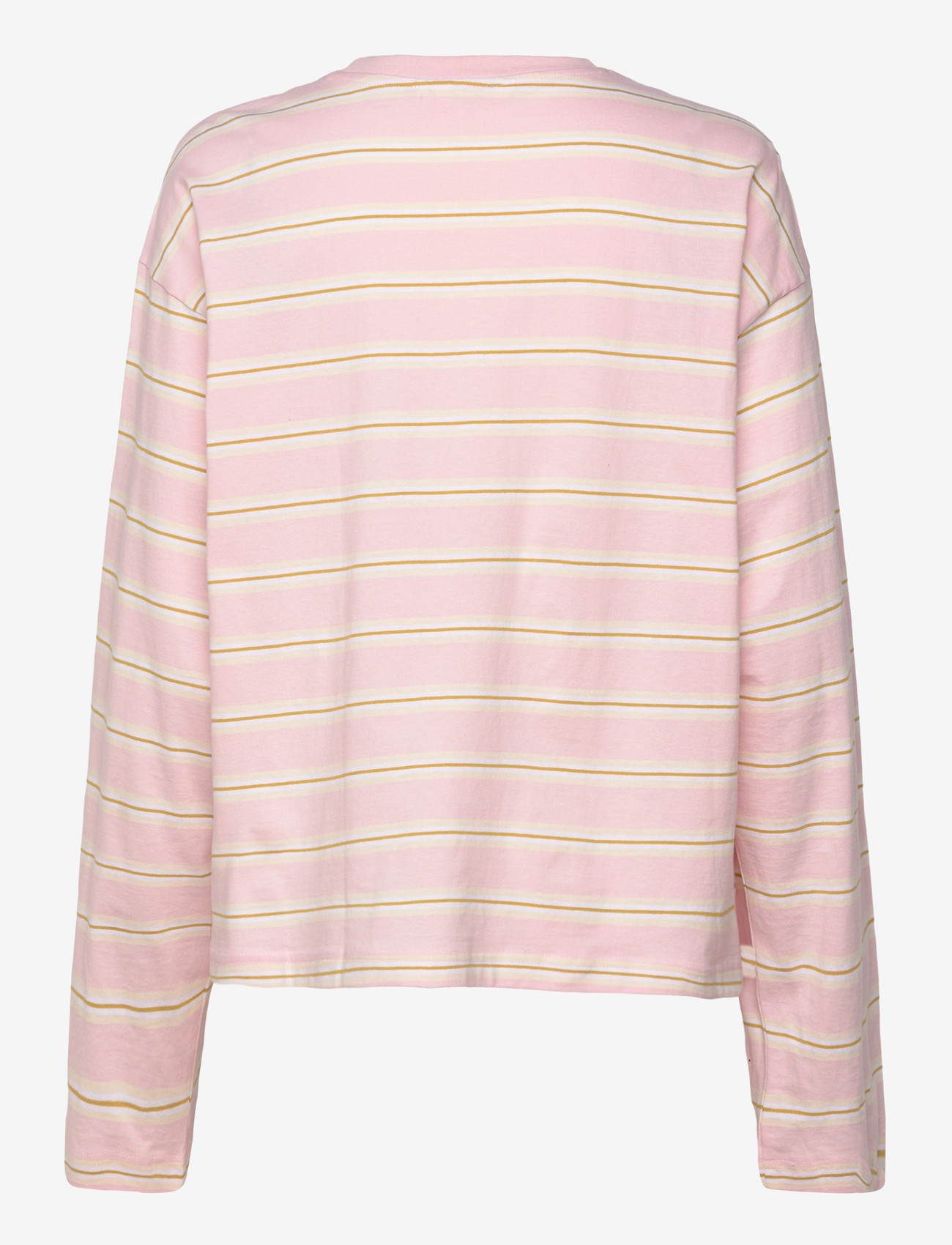 Monki - Long-Sleeved Cotton T-shirt - pikkade varrukatega alussärgid - pink stripe - 2