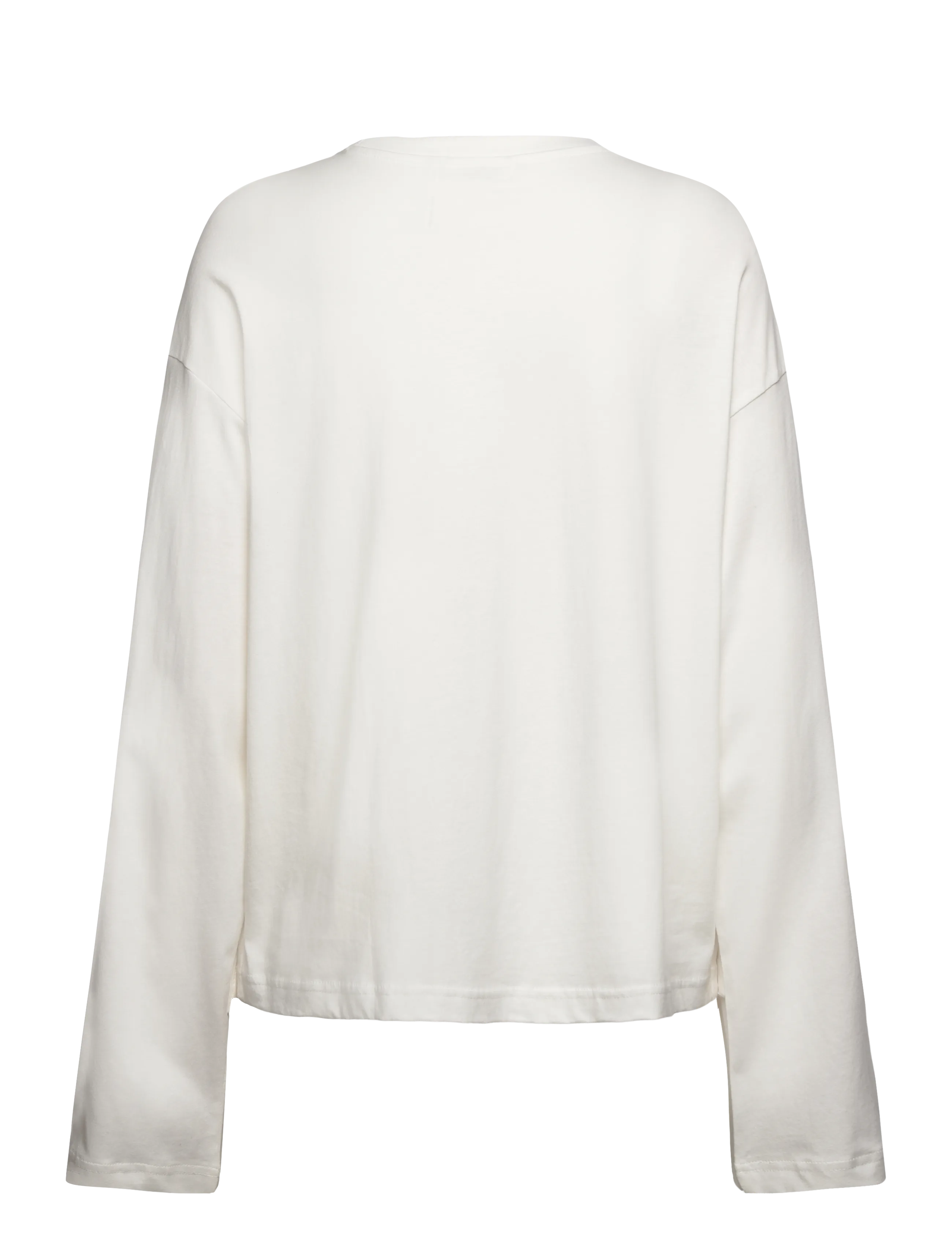 Monki - Long-Sleeved Cotton T-shirt - pitkähihaiset paidat - white light - 1