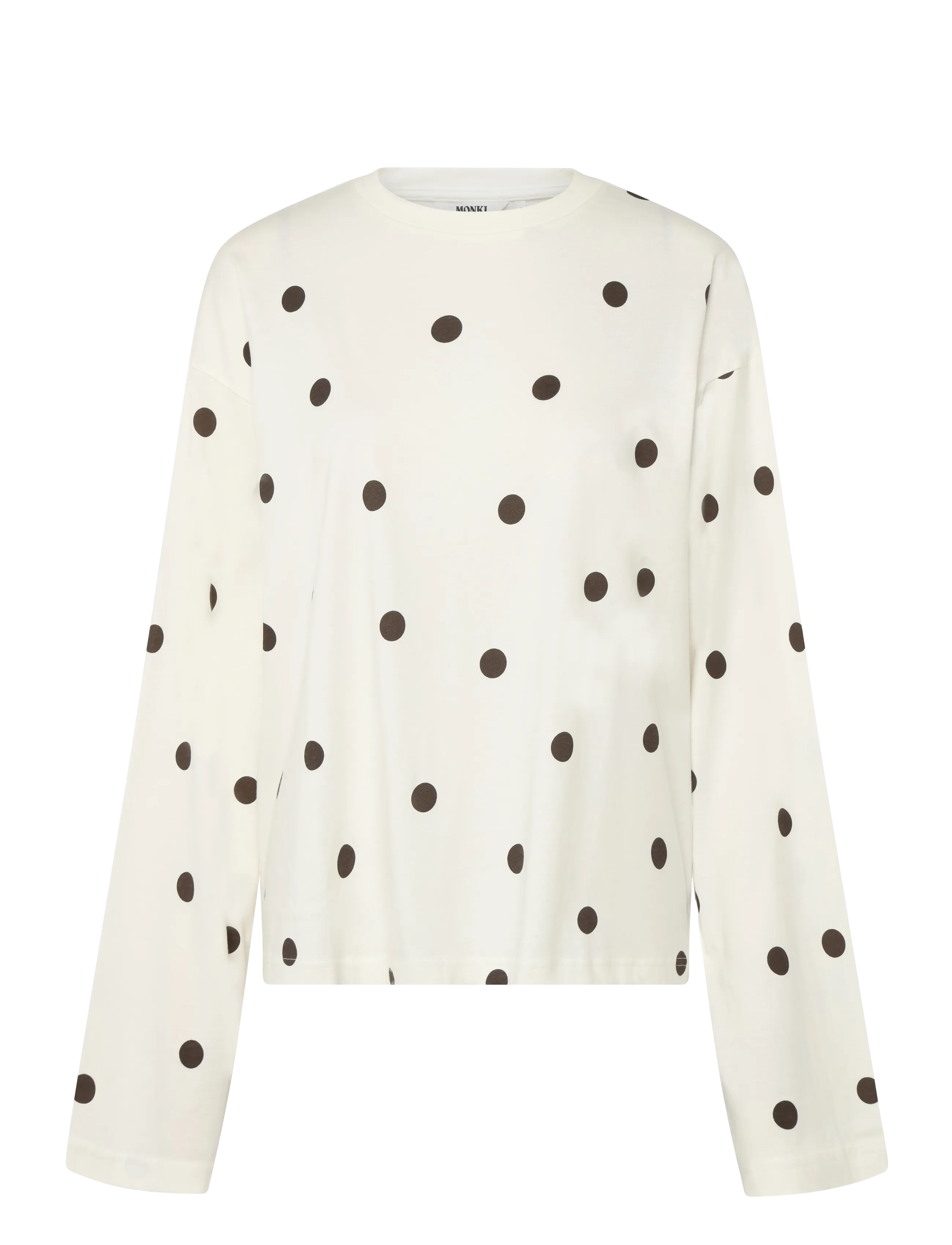 Monki Long-Sleeved Cotton T-shirt - Pikkade varrukatega alussärgid - WHITE LIGHT / white