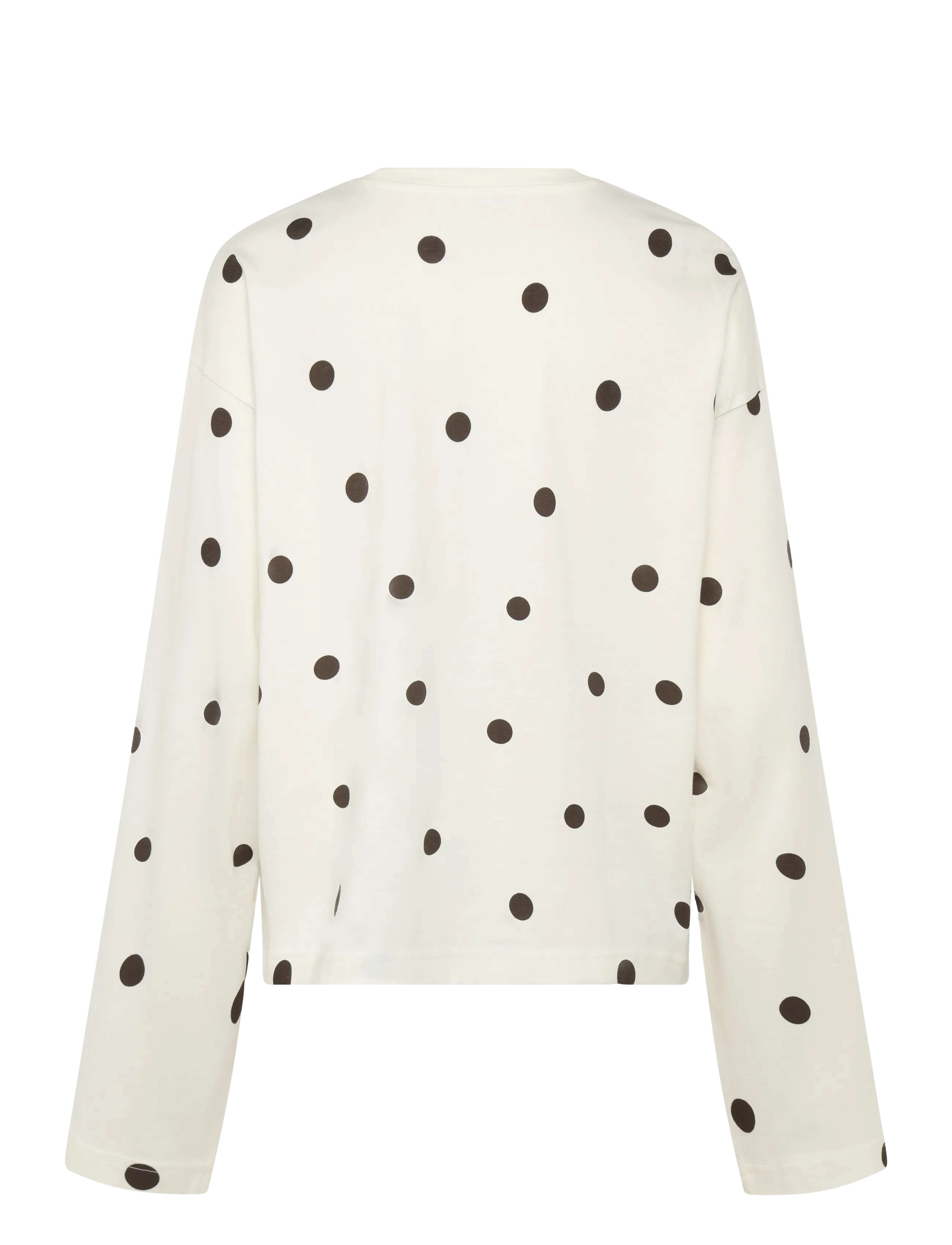 Monki - Long-Sleeved Cotton T-shirt - pikkade varrukatega alussärgid - white light - 1