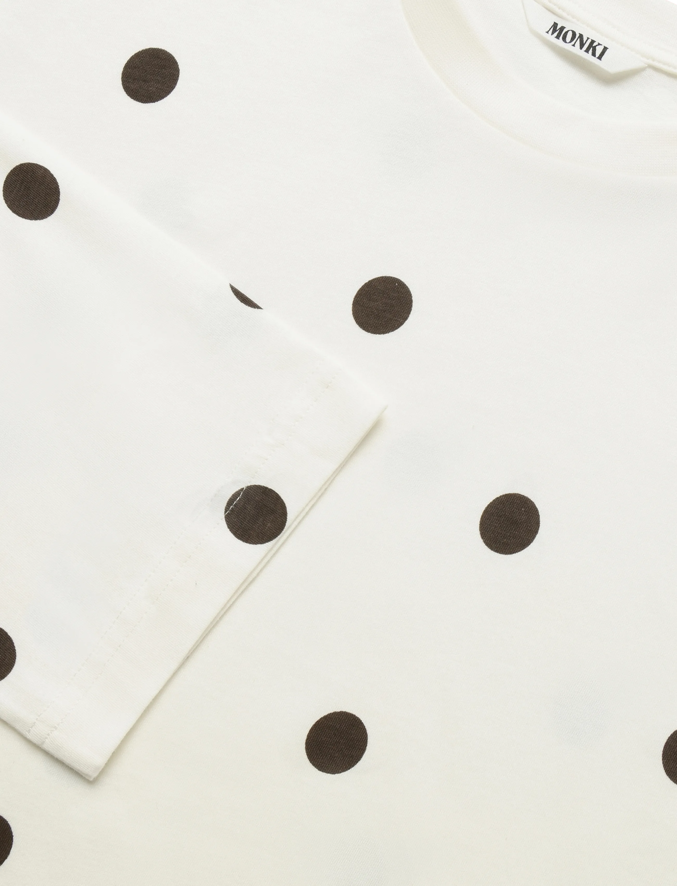 Monki - Long-Sleeved Cotton T-shirt - pikkade varrukatega alussärgid - white light - 2