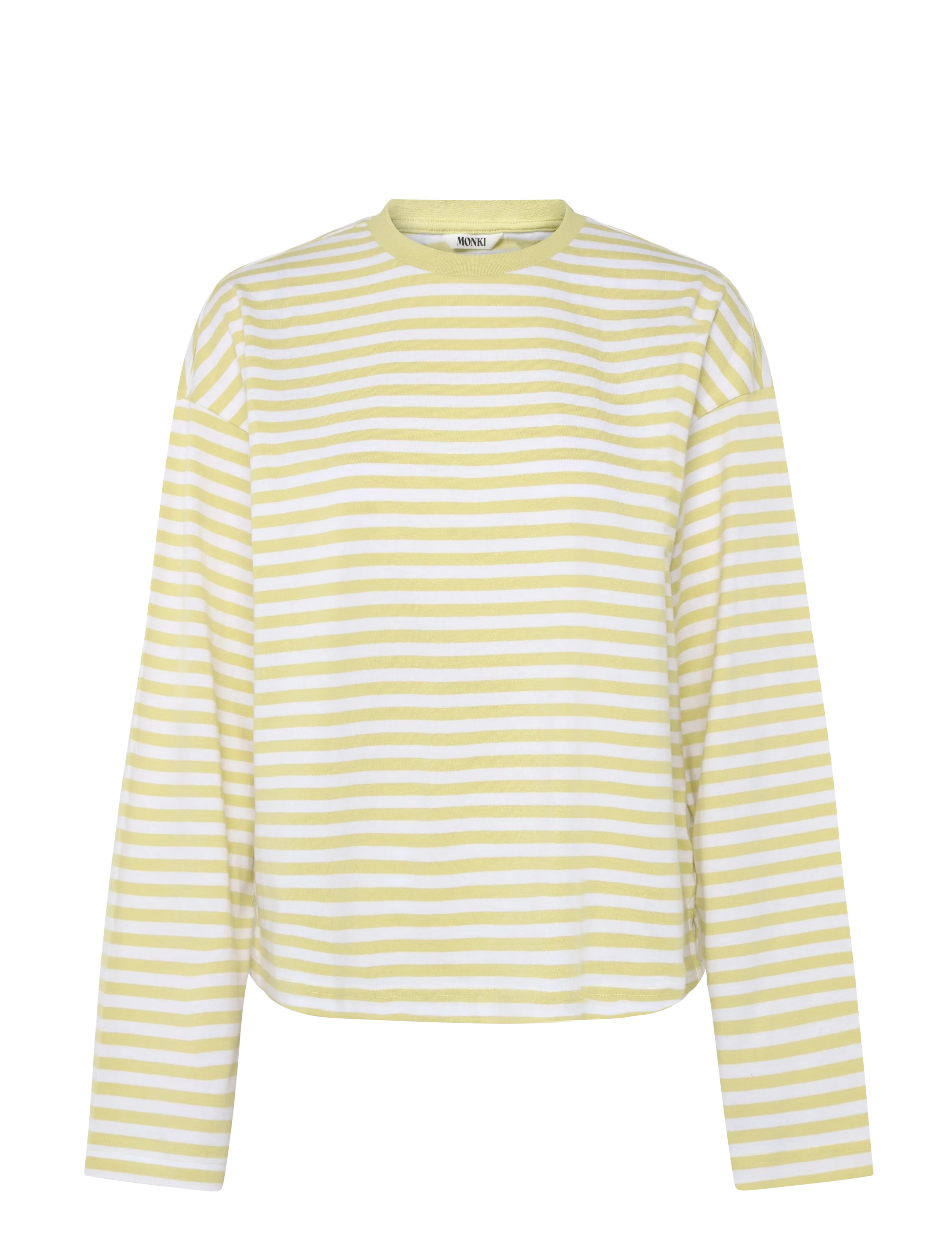 Monki Long-Sleeved Cotton T-Shirt, XS, Yellow, T-Shirts & Toppe > Langærmede, Dame