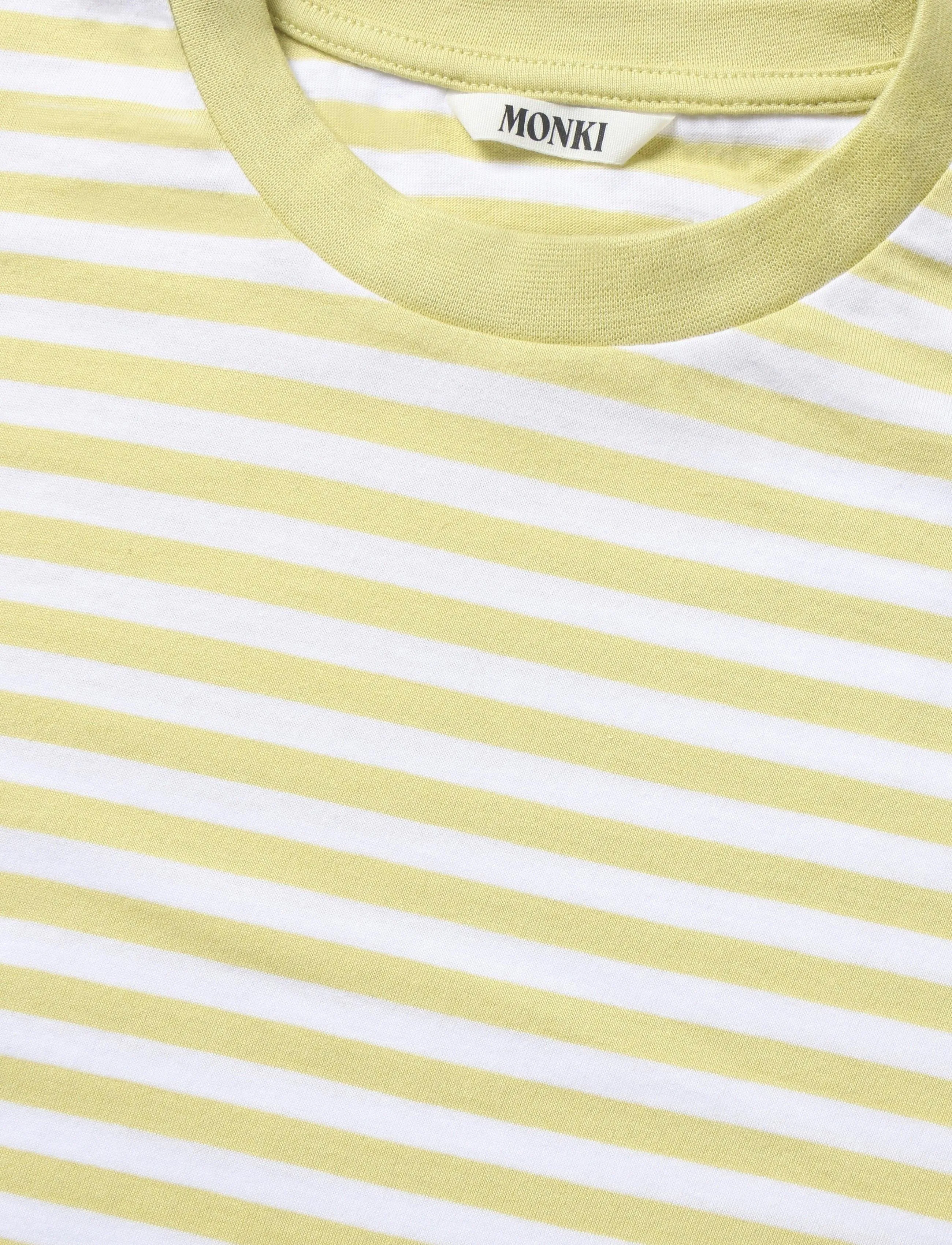 Monki - Long-Sleeved Cotton T-shirt - pikkade varrukatega alussärgid - yellow dusty light - 2