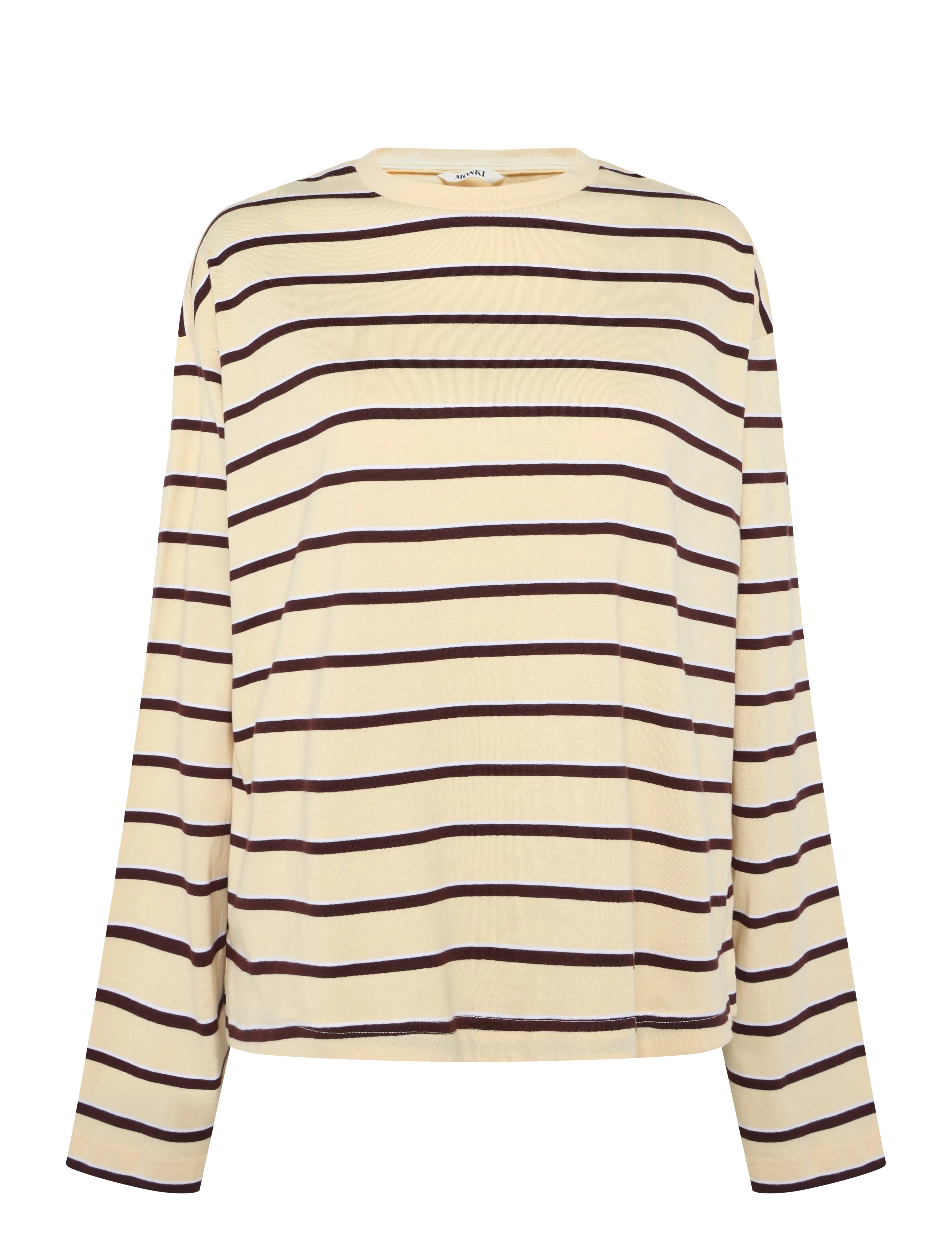 Monki Long-Sleeved Cotton T-shirt - Tøj - YELLOW DUSTY LIGHT / yellow
