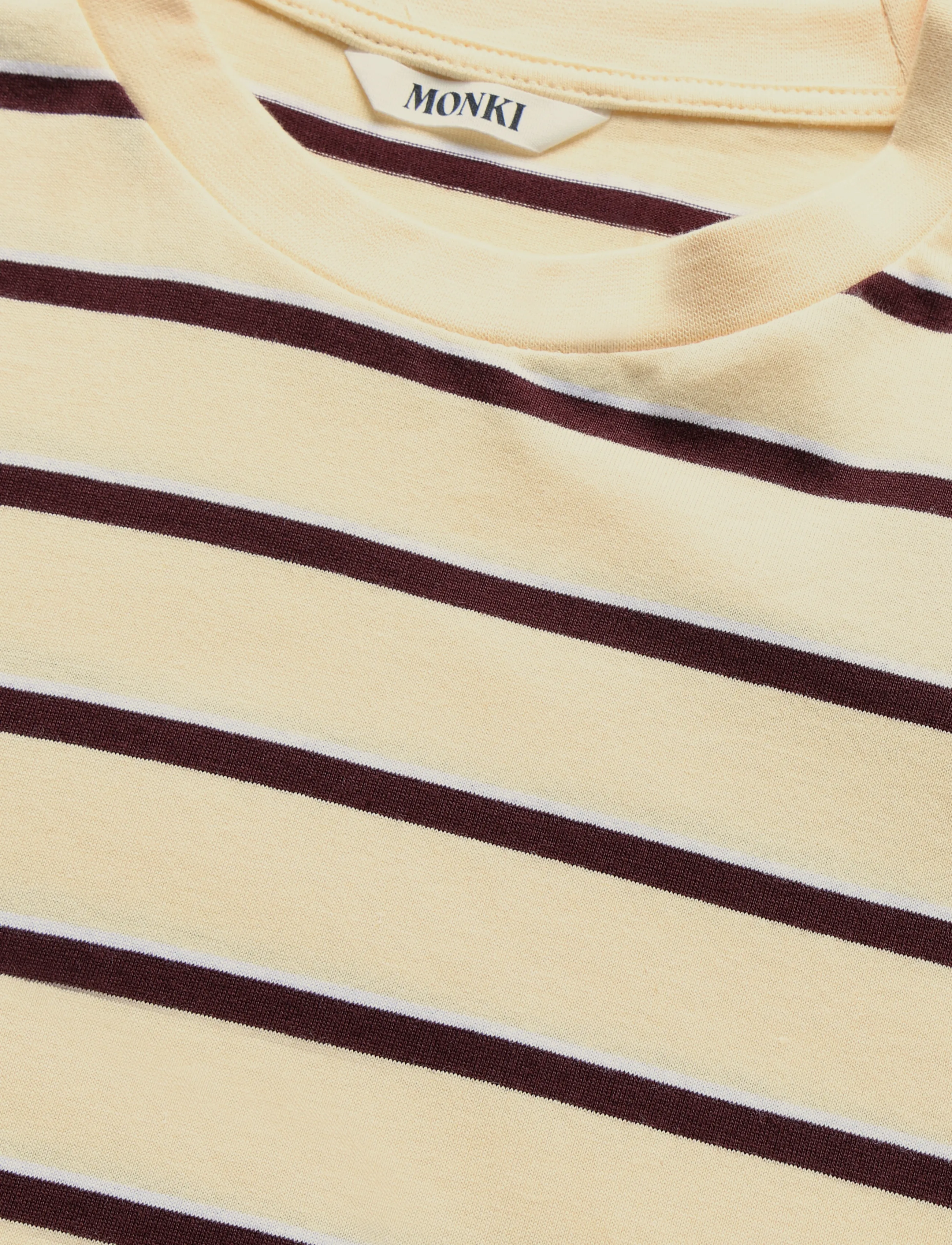 Monki - Long-Sleeved Cotton T-shirt - langærmede toppe - yellow dusty light - 2