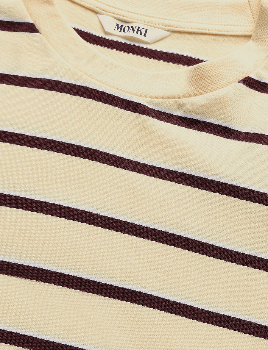 Monki - Long-Sleeved Cotton T-shirt - long-sleeved tops - yellow dusty light - 2