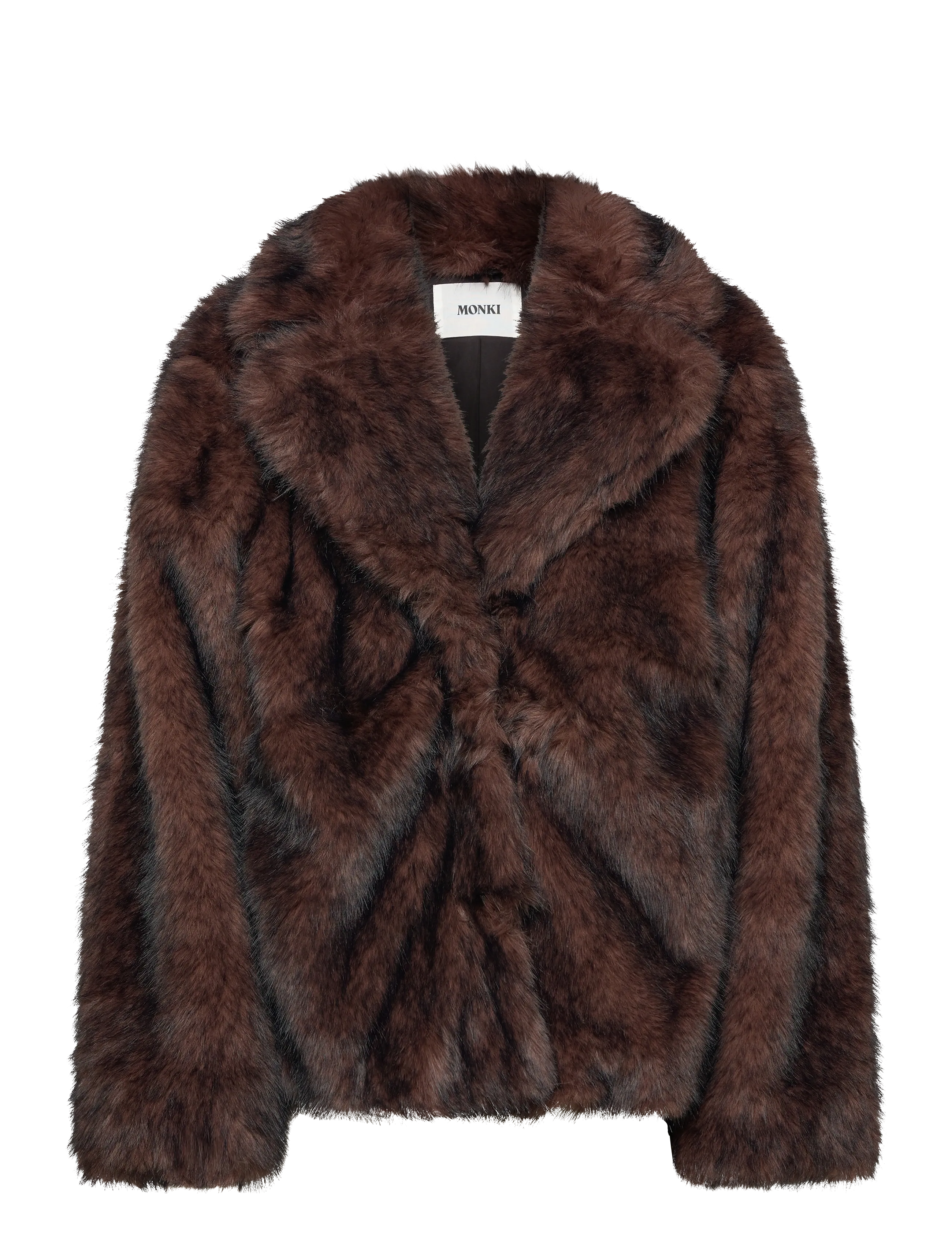 Monki Faux Fur Jacket - Nyheder - BROWN DARK / brown