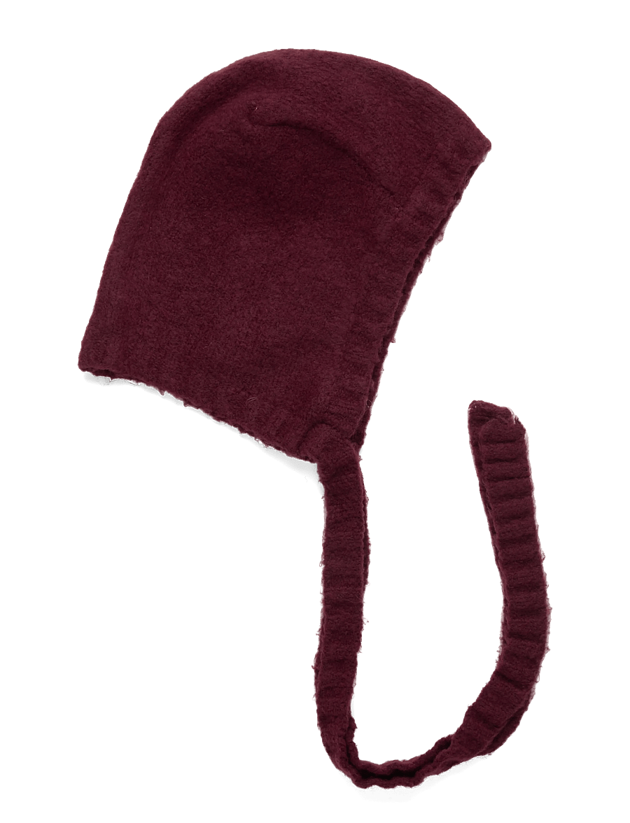 Monki - Tied Knit Bonnet - balaklava - red dark - 0